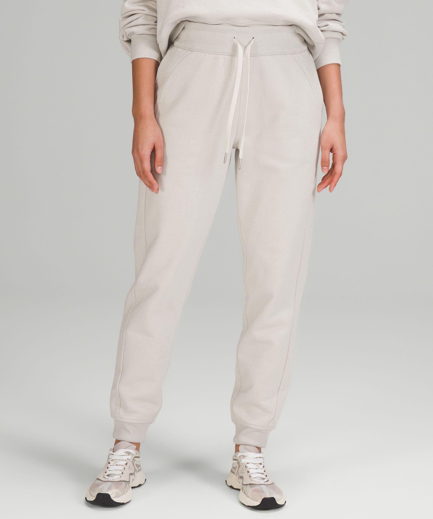 Lululemon Scuba High-rise Joggers 7/8 Length Sparkle In White Opal