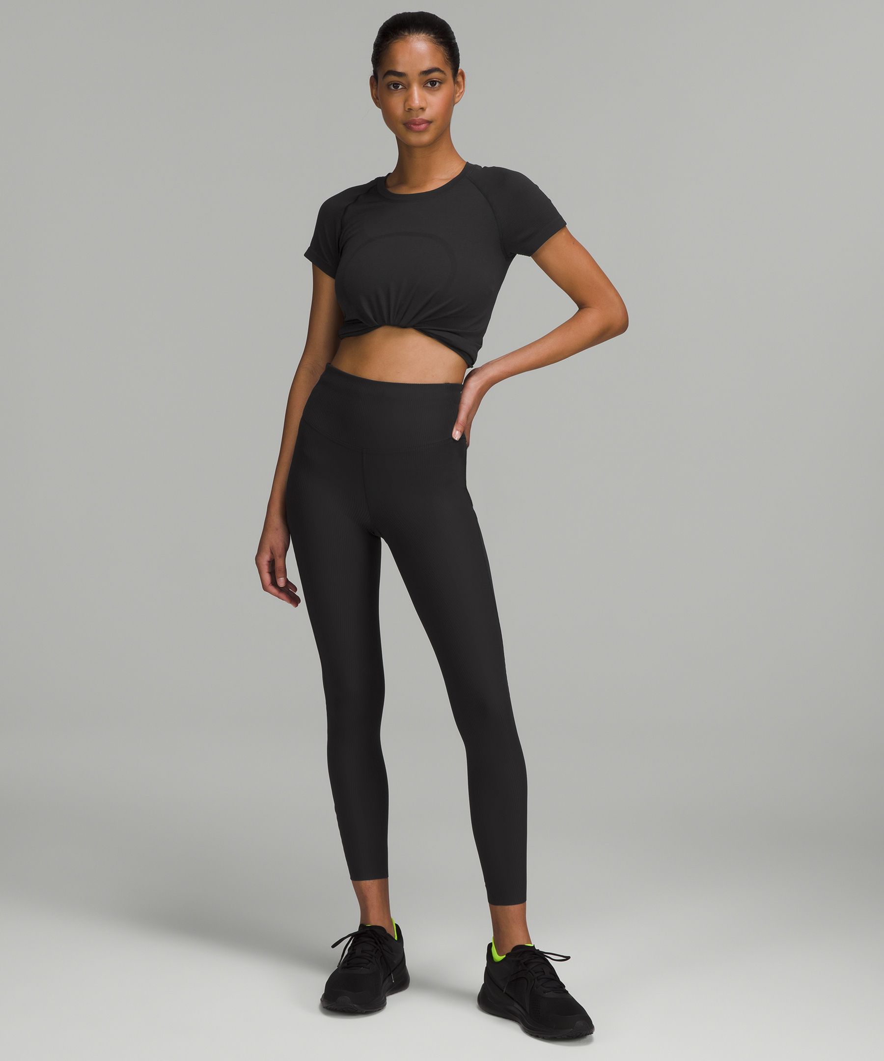 Base Pace High-Rise Ribbed Tight 25"