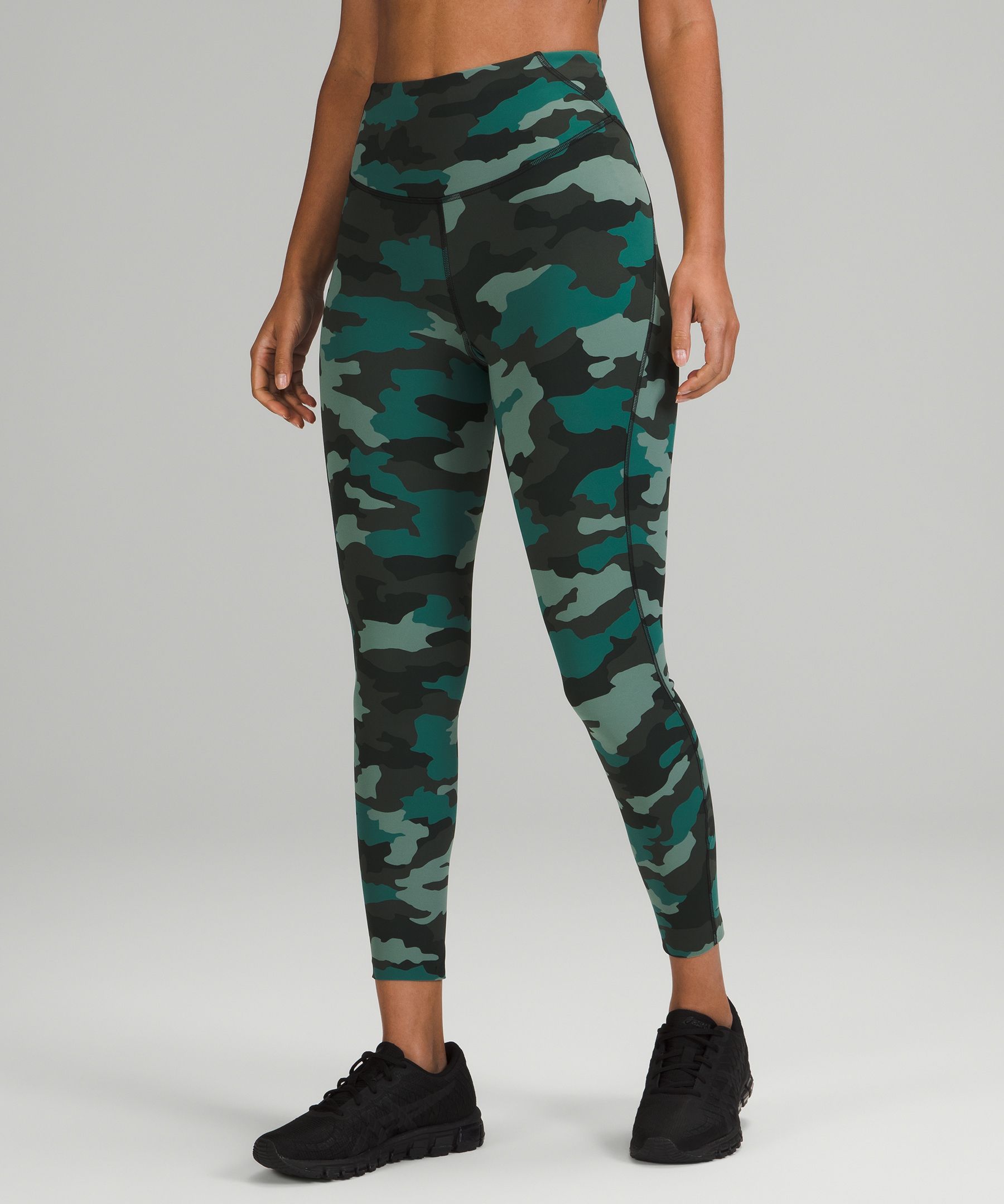 Lululemon Base Pace High-rise Running Tights 25" In Heritage 365 Camo Tidewater Teal