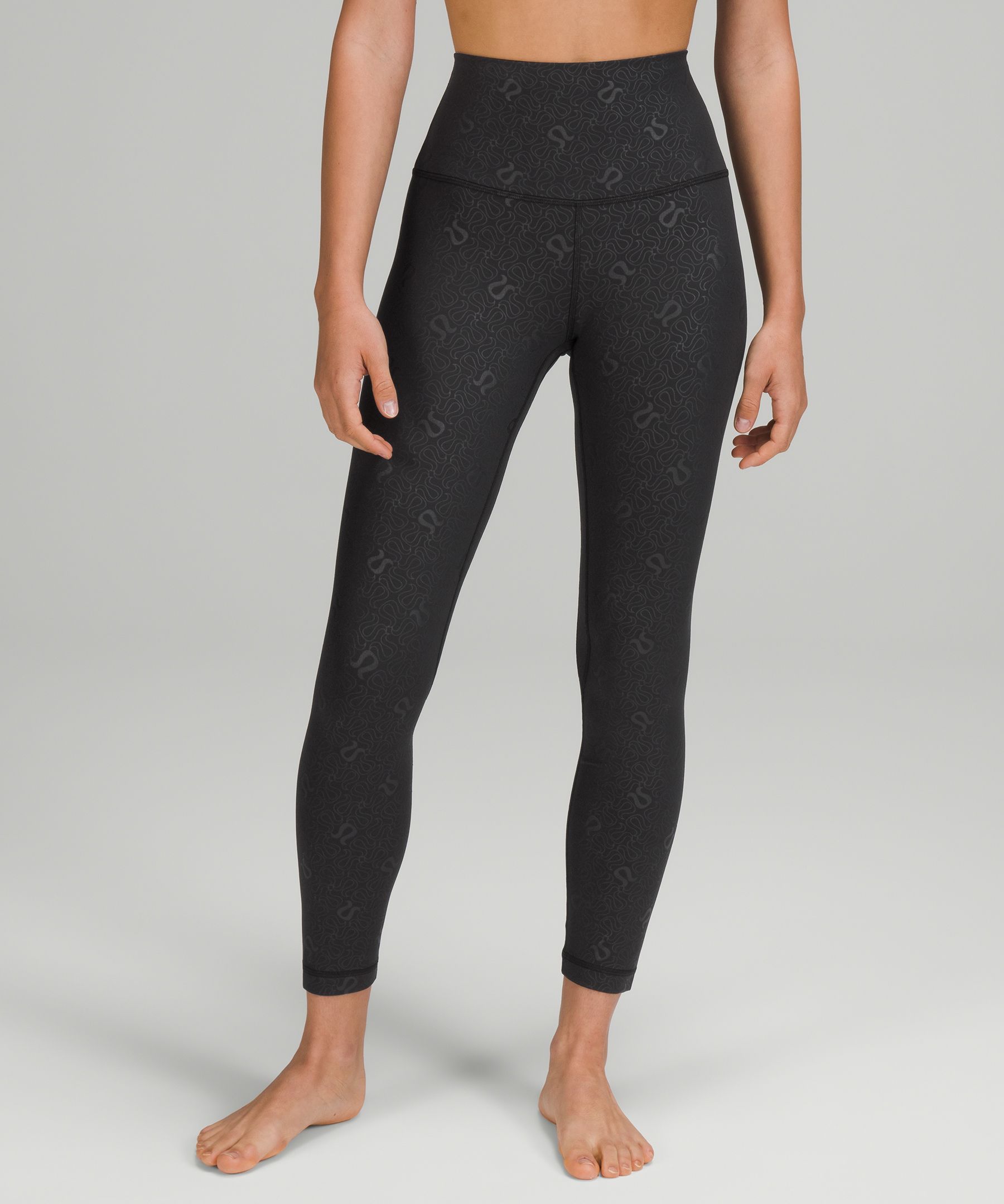 Lululemon Align™ High-rise Pants 25" In Yogo Emboss Black/black