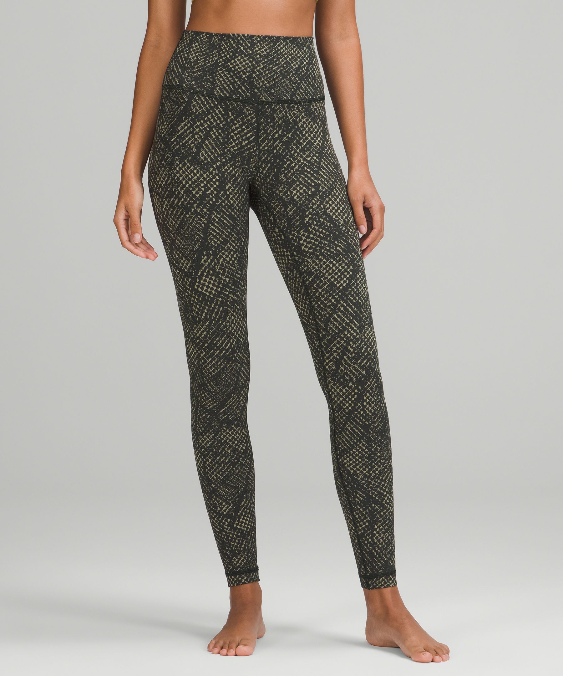 Lululemon Wunder Under High-rise Tights 28" Luxtreme In Reptilia Jacquard Rainforest Green Rosemary Green