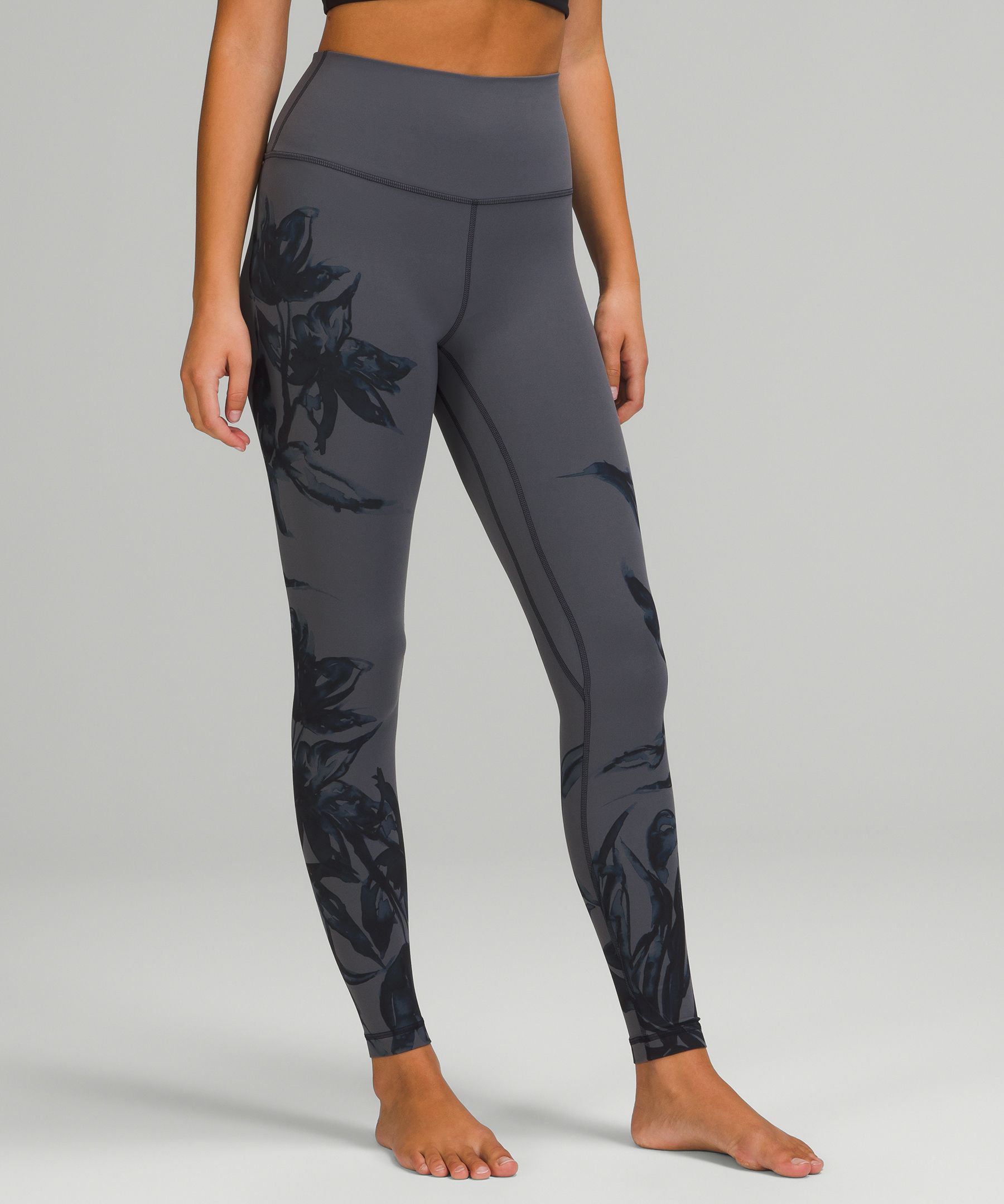 Lululemon Align Camo-print High-rise Stretch-woven Leggings In Black Multi