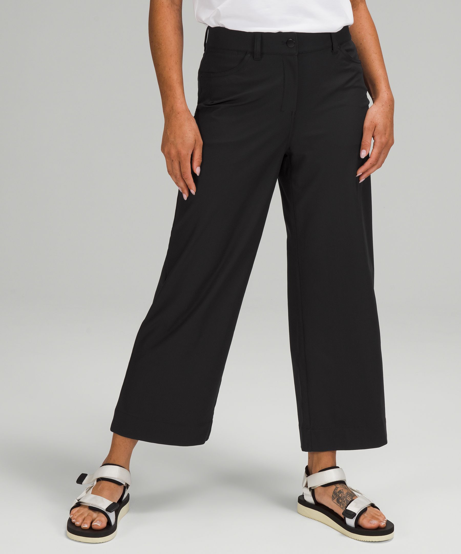 Cropped Pants For Women Office Women Pants With Pockets Wide Leg