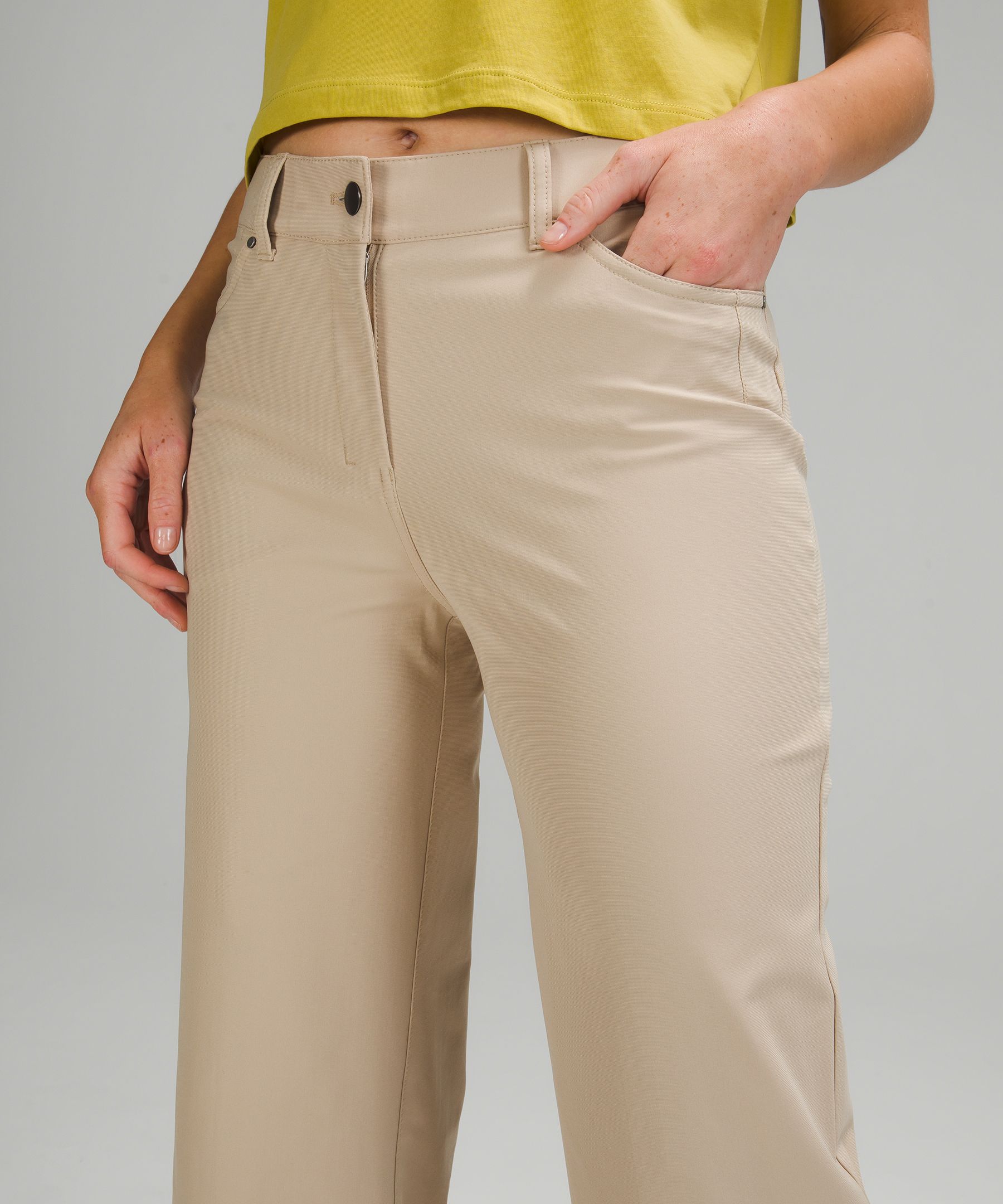 Lululemon City Sleek 5 Pocket Wide-Leg High Rise 7/8 Pants White