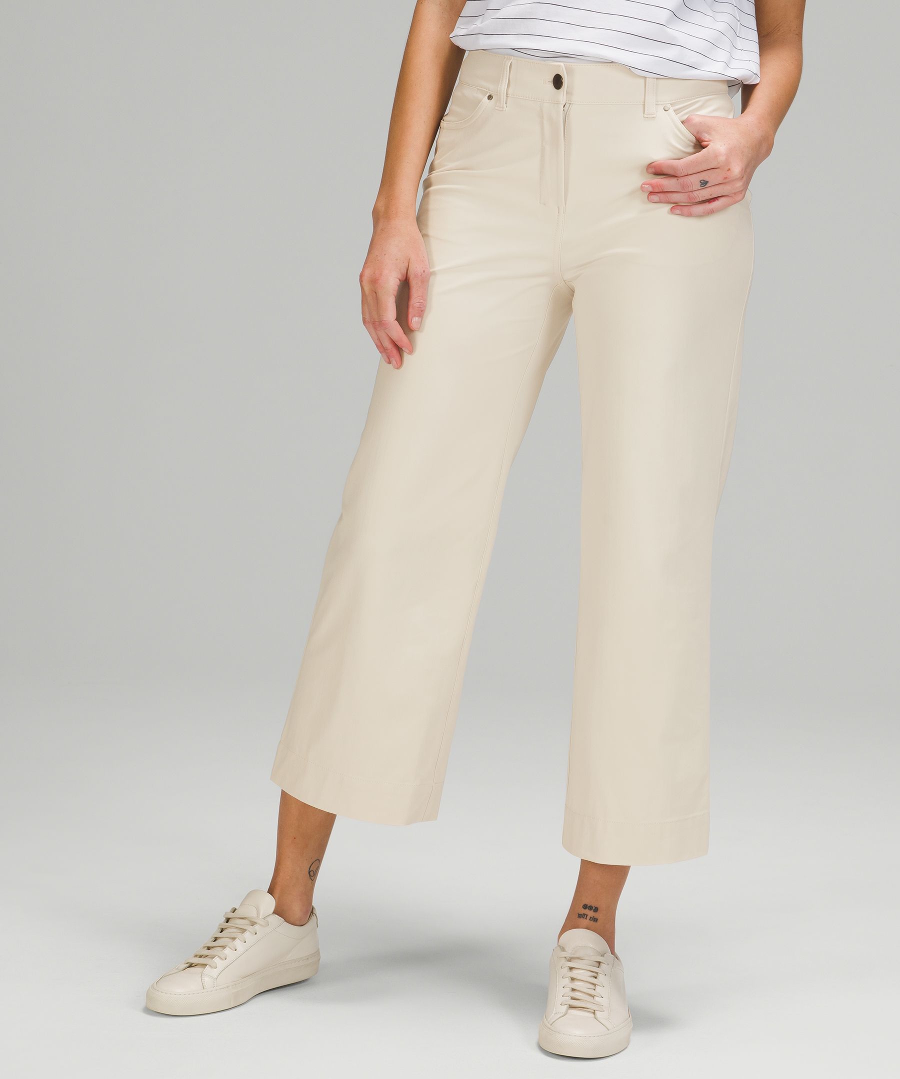 Lululemon City Sleek 5 Pocket Wide-leg High Rise 7/8 Length Pants In White  Opal | ModeSens