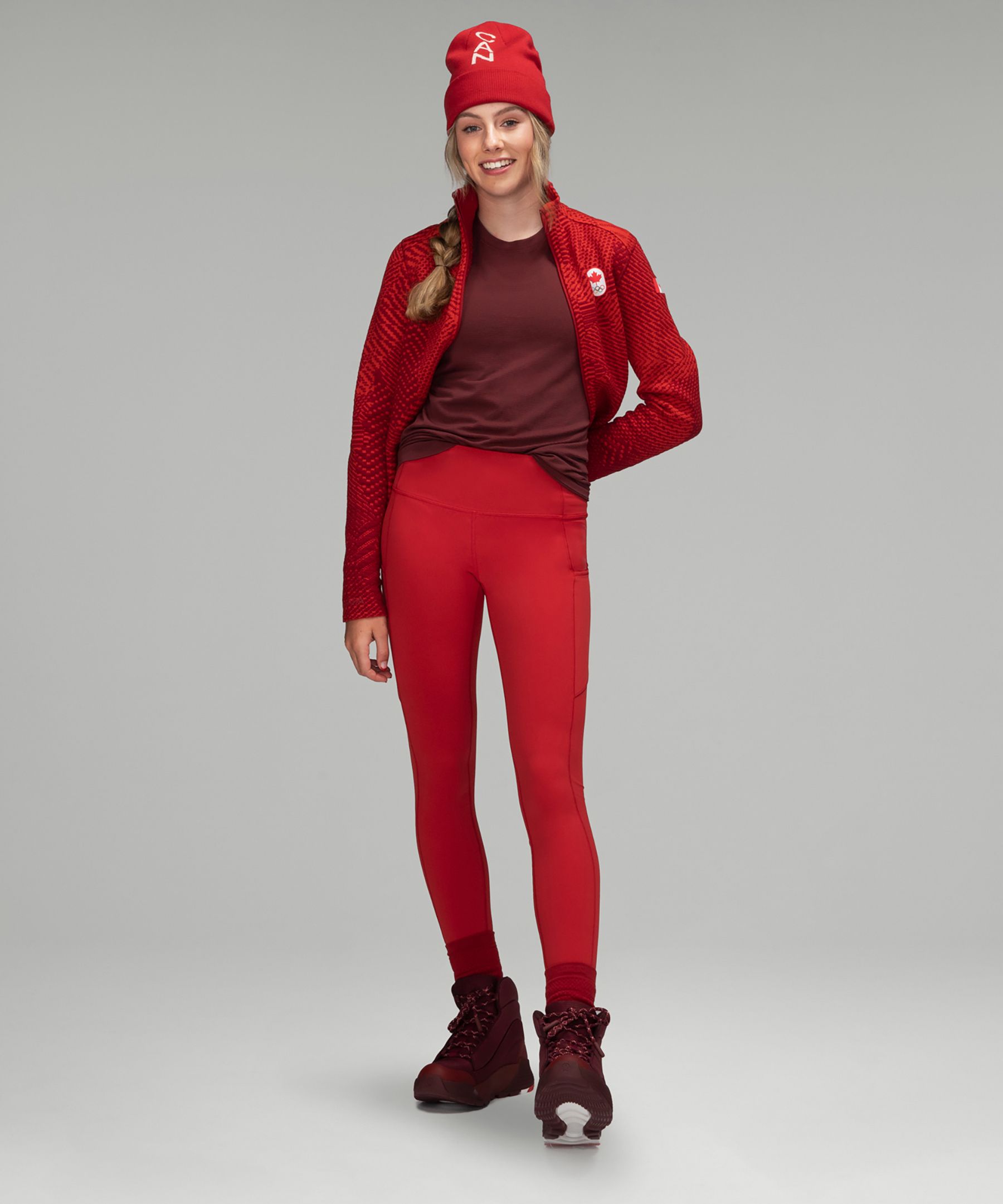 Lululemon - Team Canada Fast and Free Brushed Nulux High-Rise Tight 28 *COC  Logo Online Only