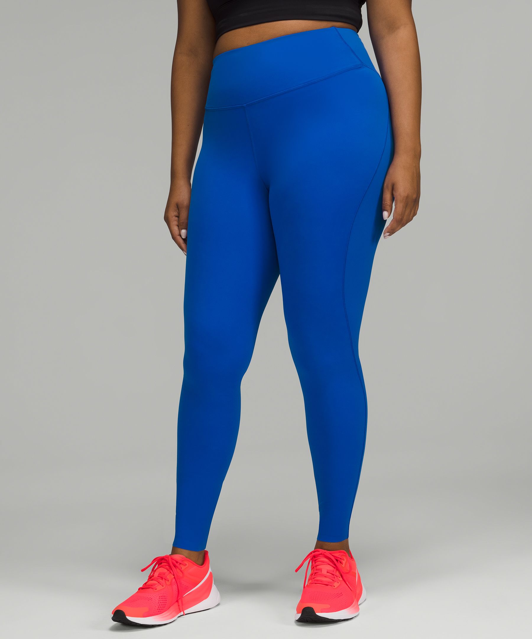 Lululemon Base Pace High-rise Running Tights 28" Brushed Nulux In Blazer Blue Tone