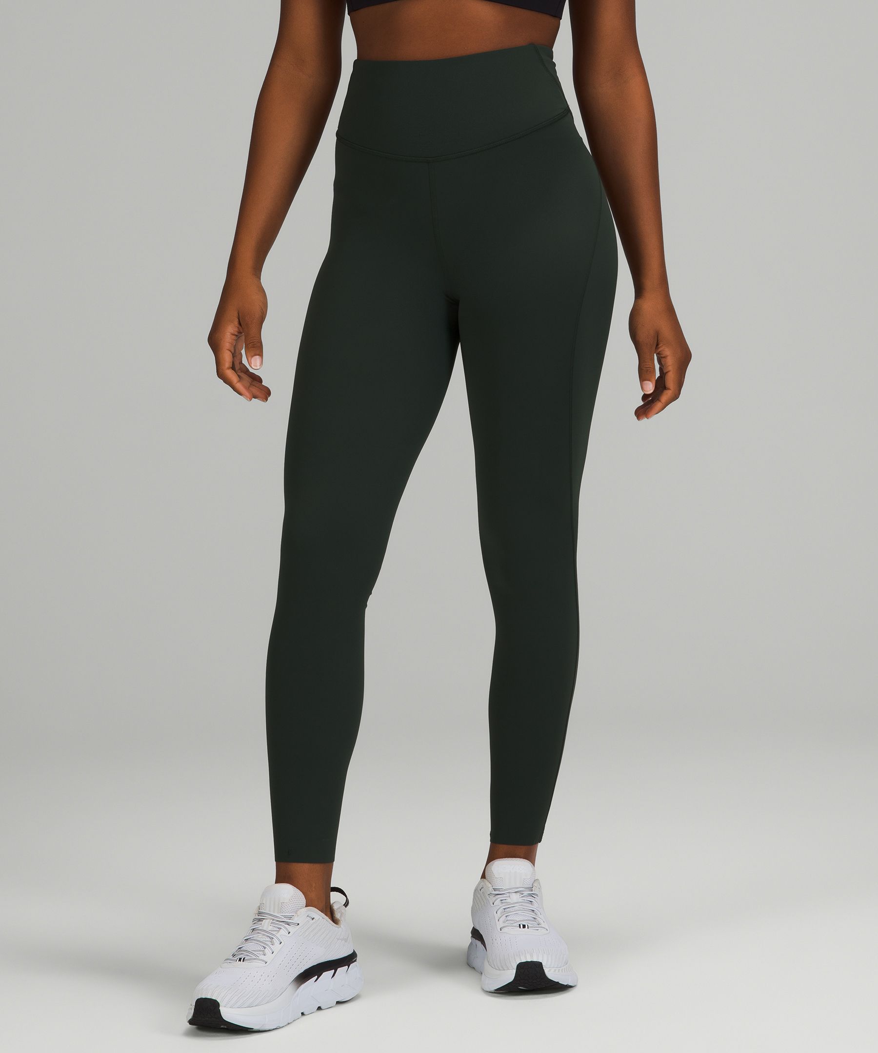 Lululemon Base Pace High-rise Running Tights 28" Brushed Nulux In Rainforest Green