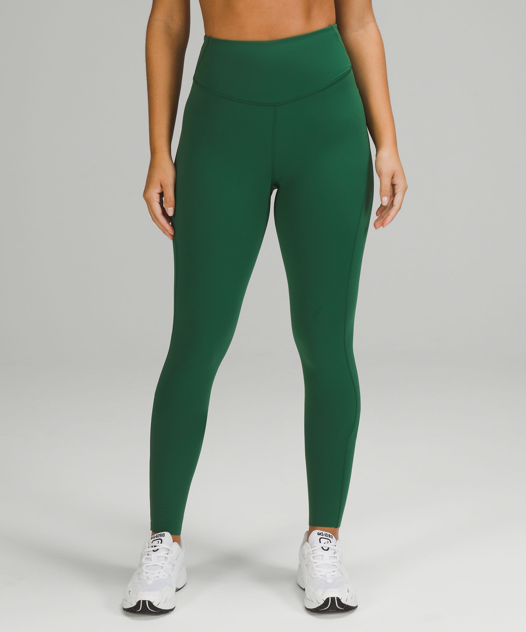 Lululemon Base Pace High-rise Running Leggings 28 Brushed Nulux In  Everglade Green