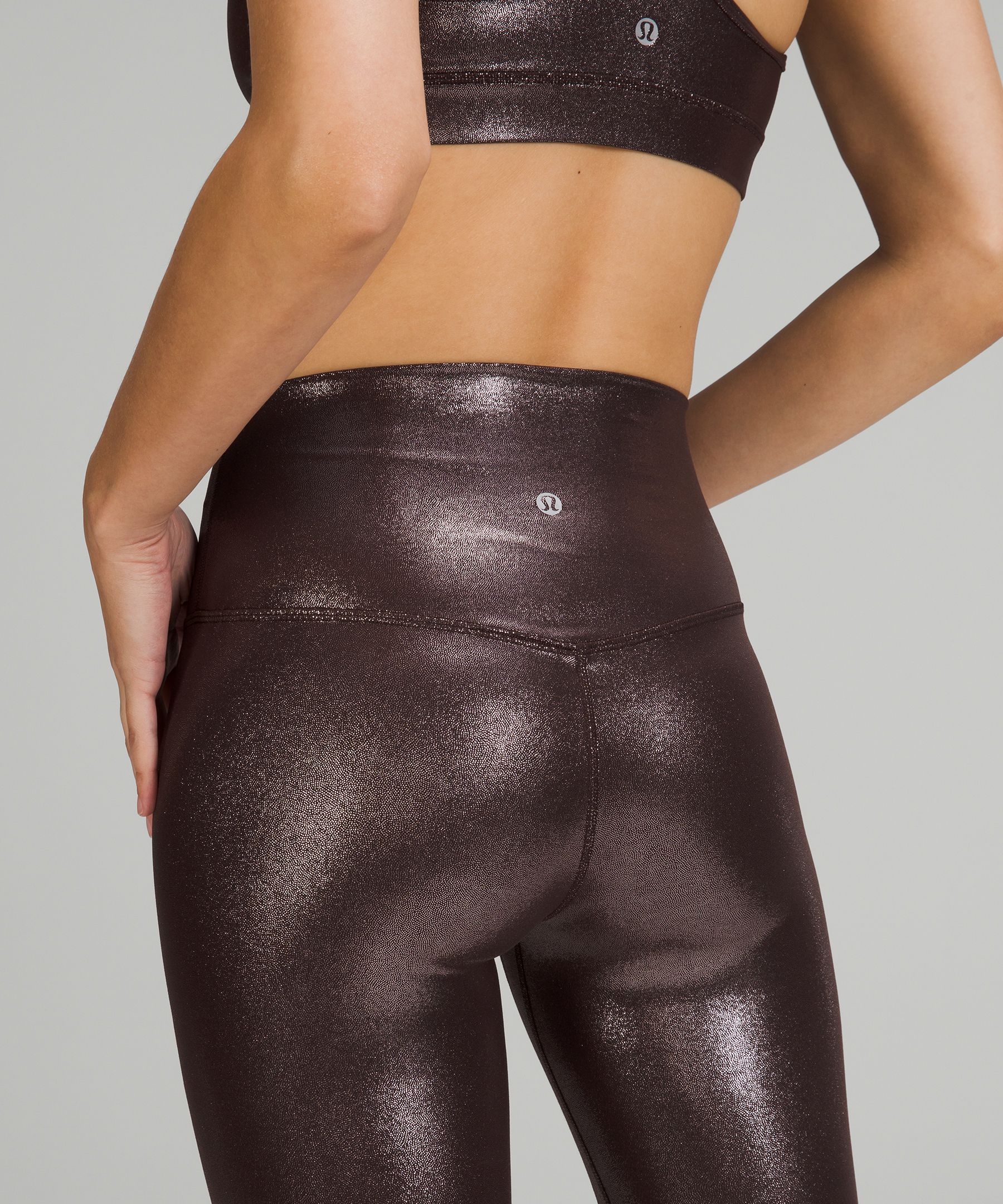 lululemon athletica, Pants & Jumpsuits, Lululemon Athletica Lulu Dot Size  8 Black Shine Trouser Pants Shiny Front