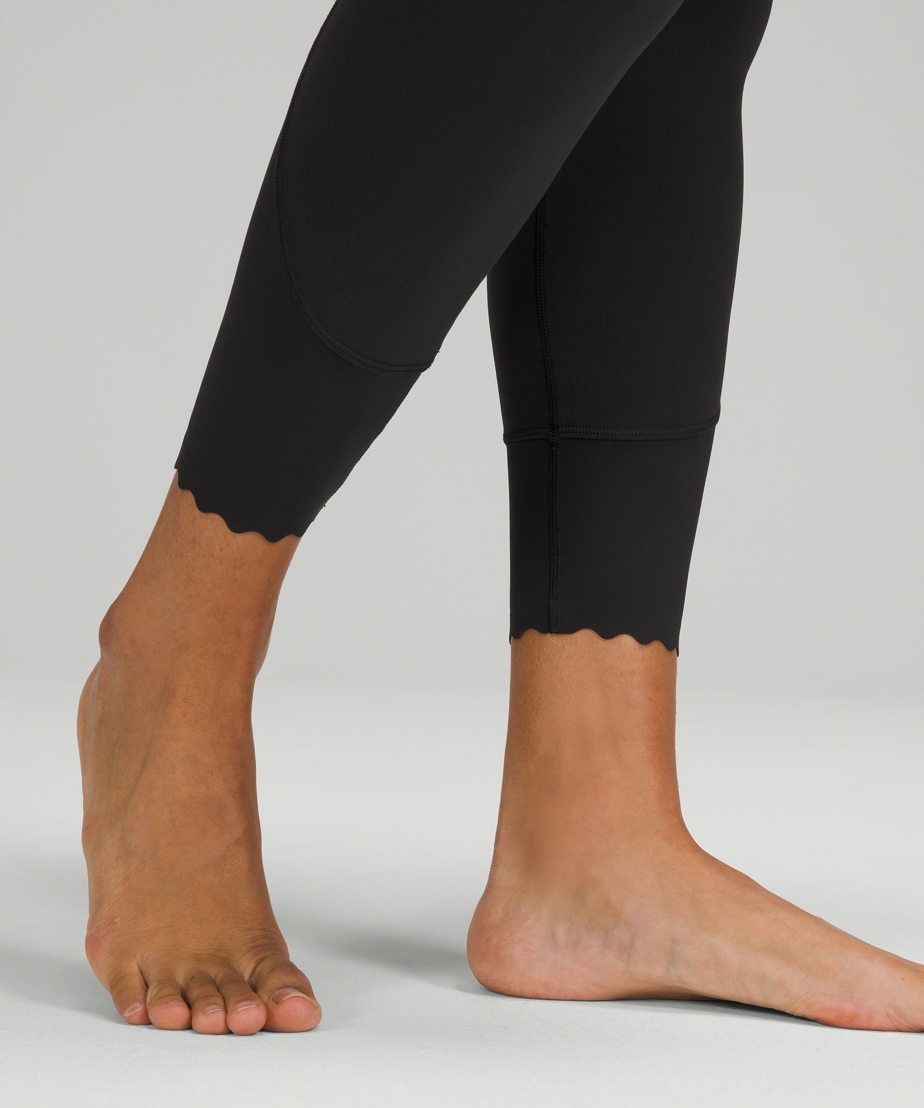 Lululemon Align Scalloped Hem High-Rise Pant 25 - Diamond Dye Pitch Grey  Graphite Grey / Graphite Grey - lulu fanatics