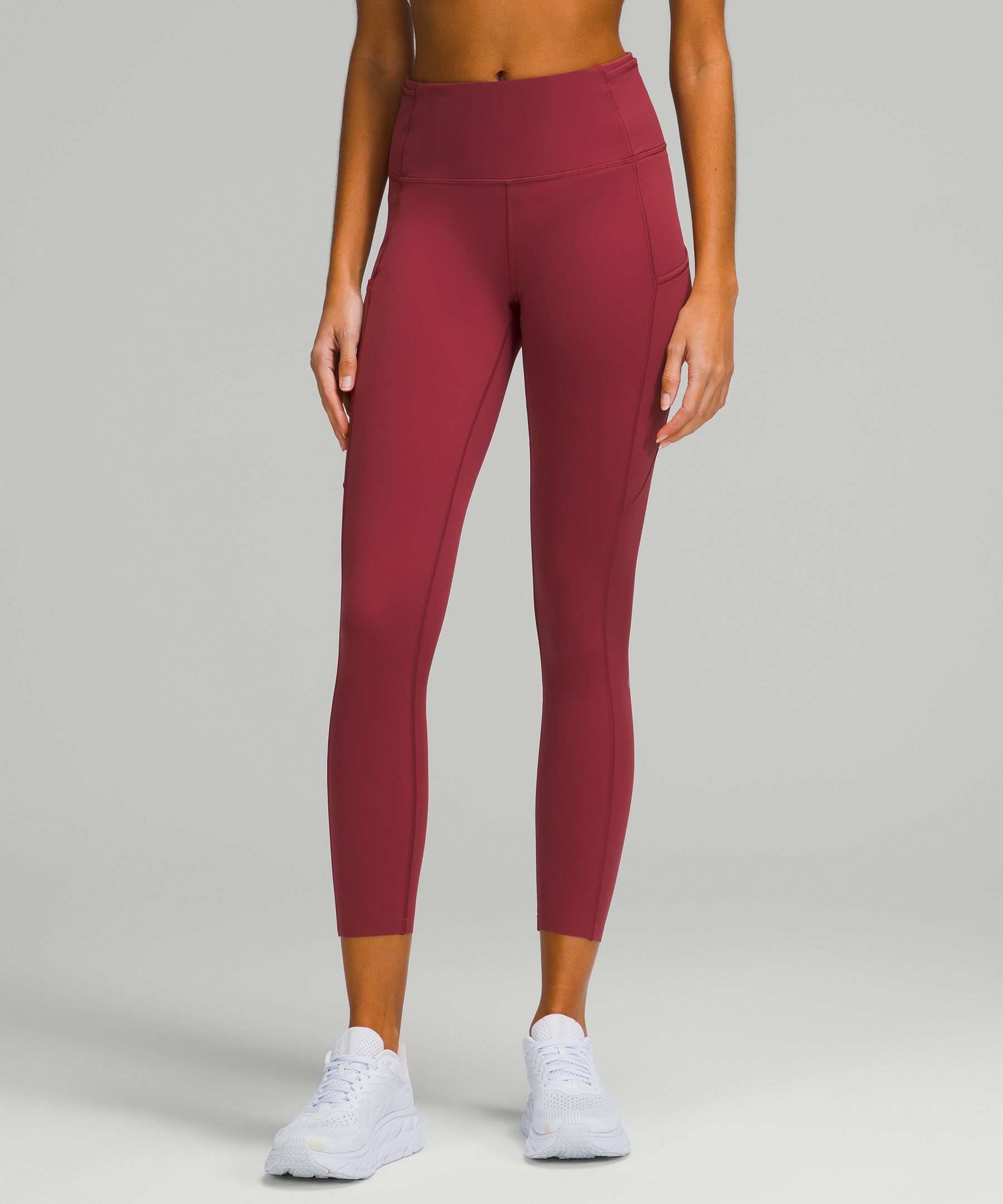 Lululemon Fast And Free High-rise Leggings 25 Brushed Nulux In Mulled Wine