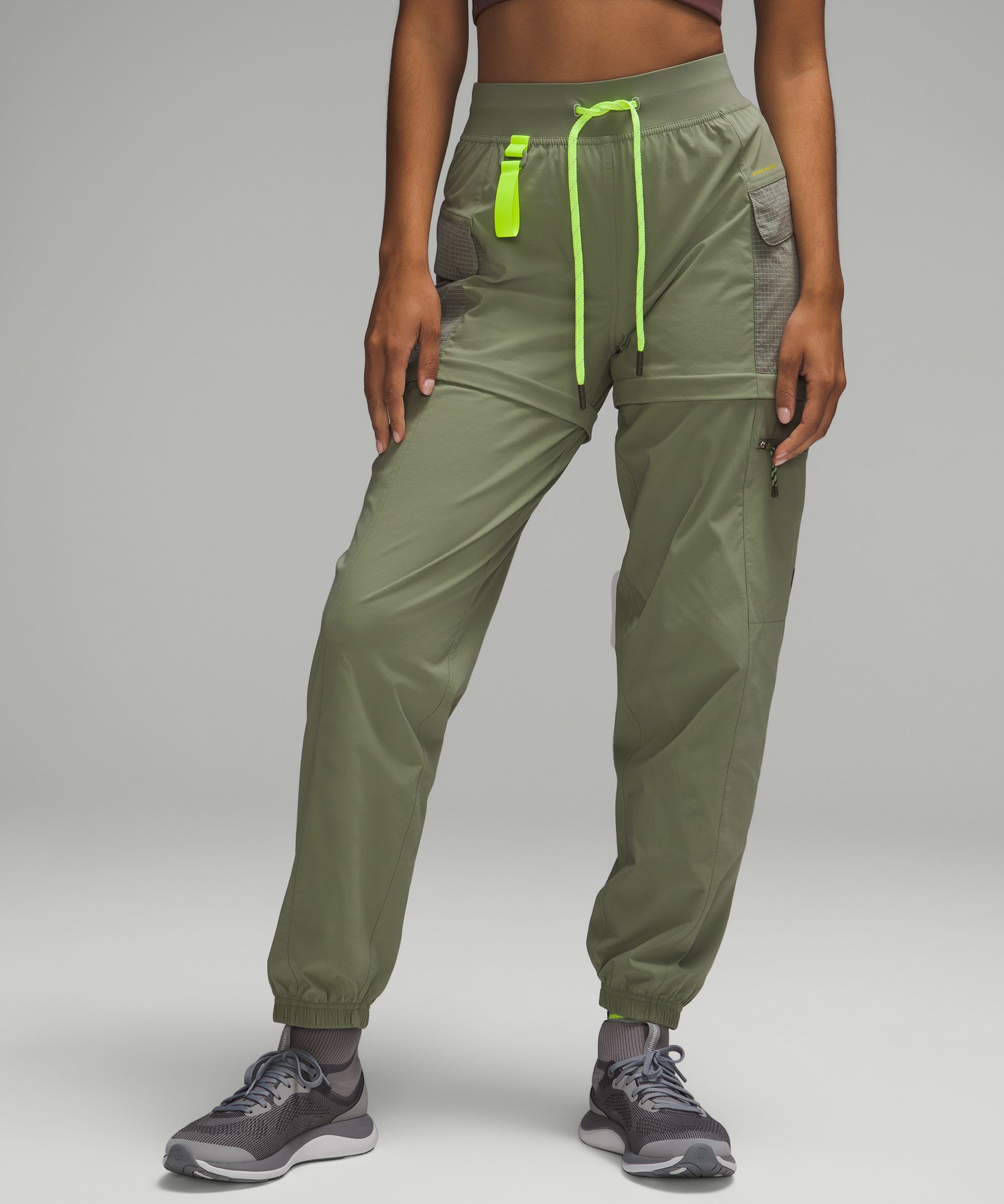 Lululemon Convertible High-rise Hiking Joggers In Laurel Green/dewy