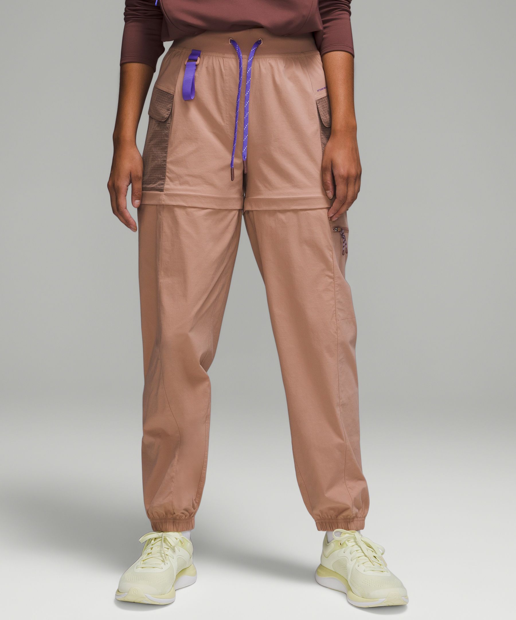 Express High Waisted Nylon Convertible Hem Cargo Trouser Pant