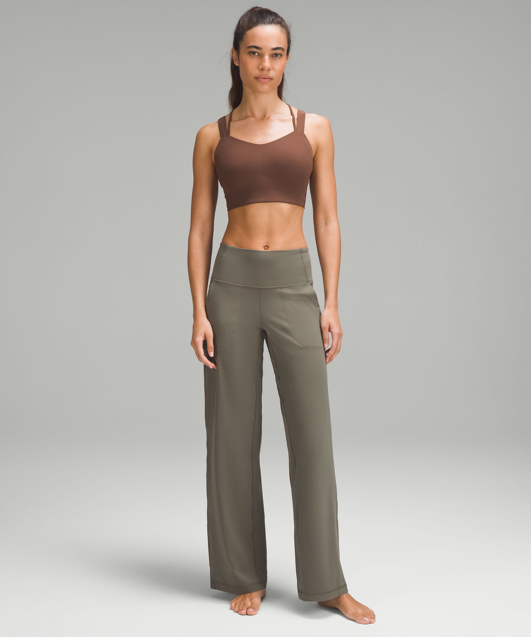 Carob Brown Ribbed Cotton Yoga Flares