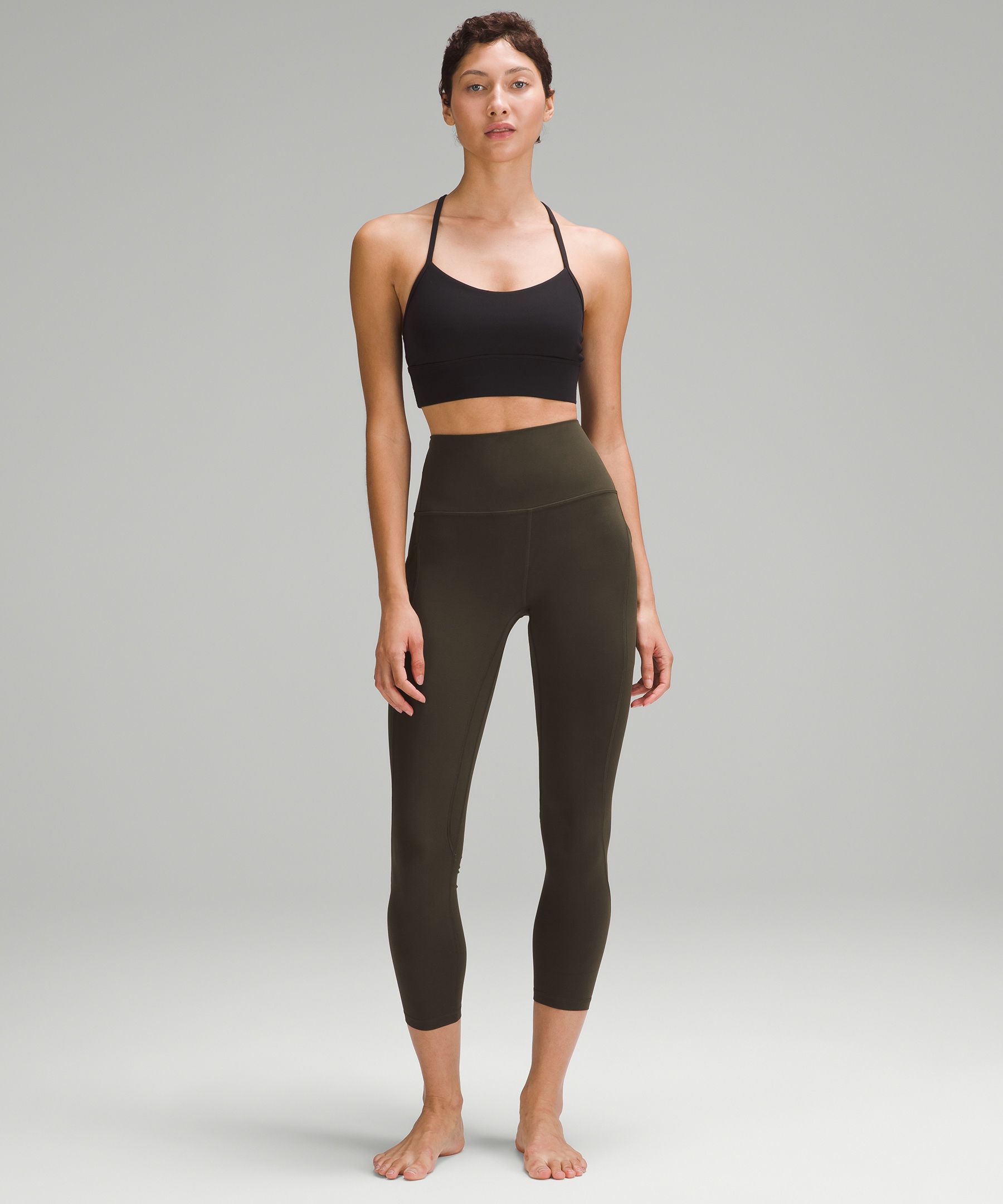 Lululemon Womens Active Mid-Rise Two Pocket Capri Leggings Heather Gra -  Shop Linda's Stuff