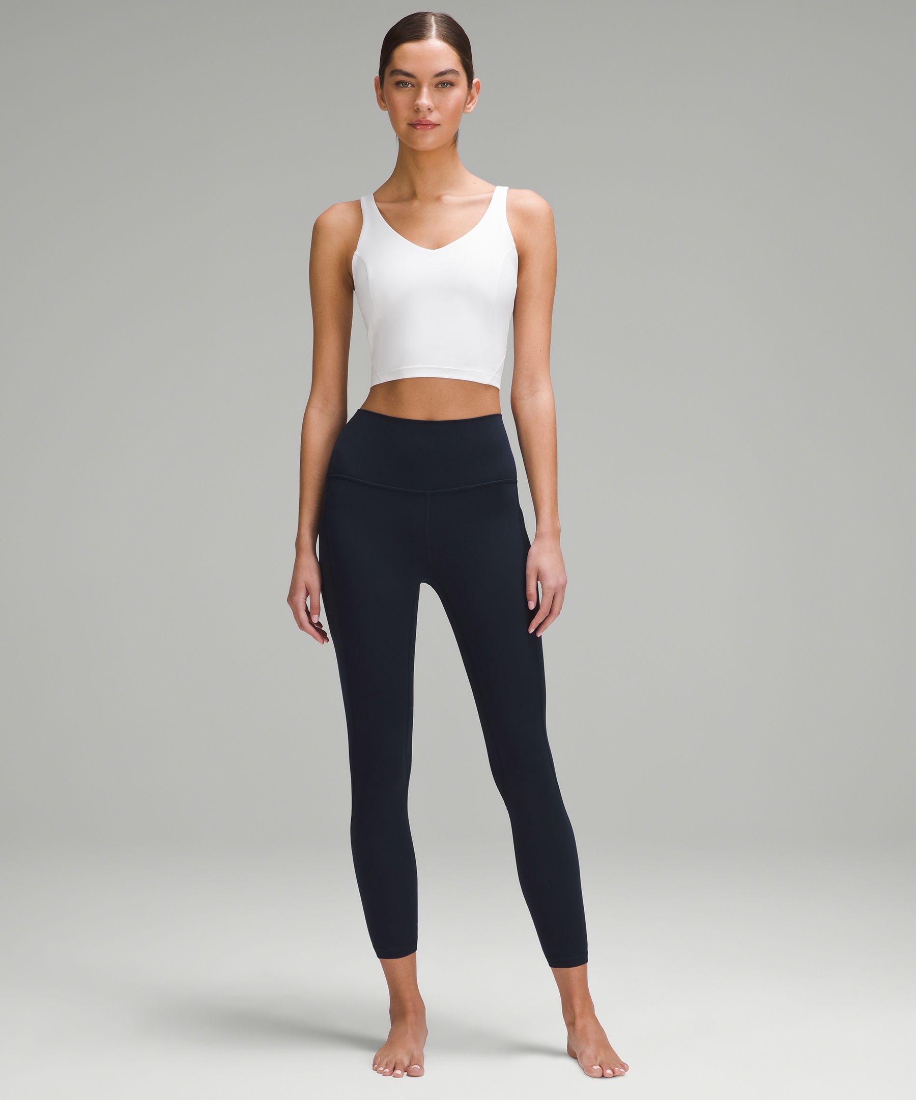 Lululemon Nulu and Crisscross Mesh High-Rise Crop 23 - Bronze Green - lulu  fanatics