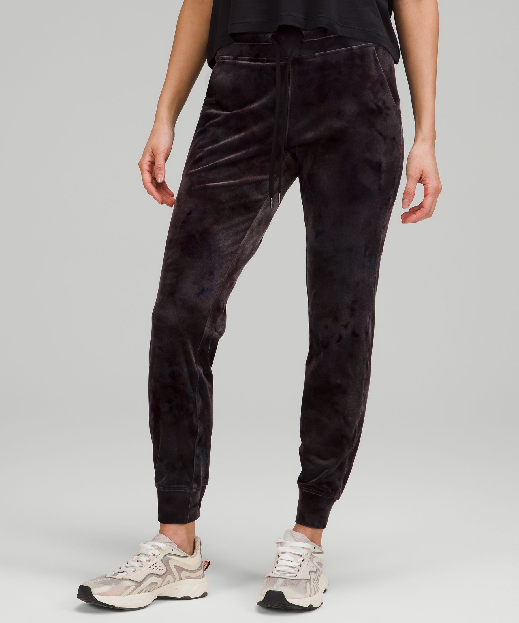 Anytime Anywhere Velour Jogger Set - Black