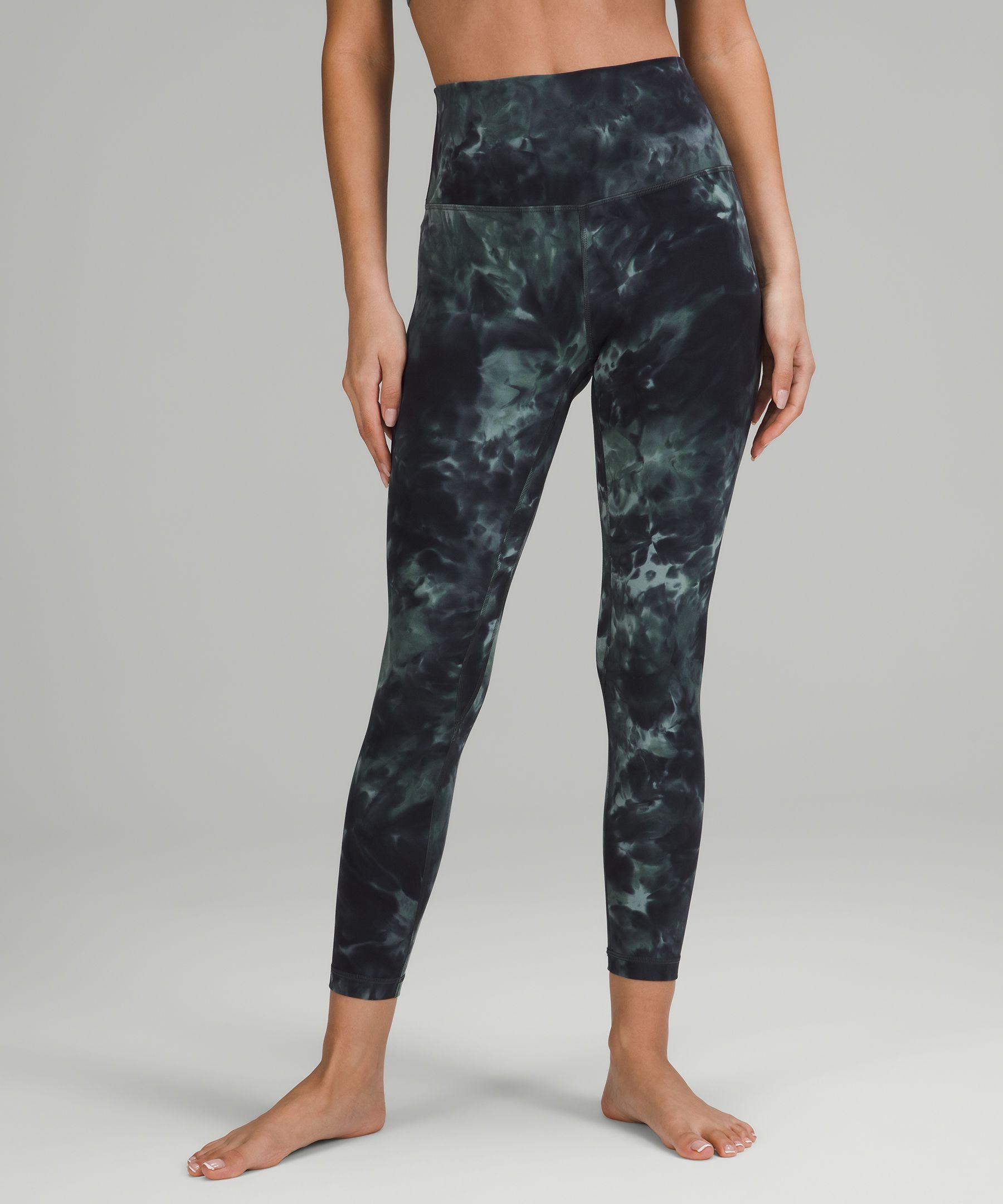 lululemon athletica, Pants & Jumpsuits, Lululemon Align Crop Leopard Camo  Deep Coal Multi