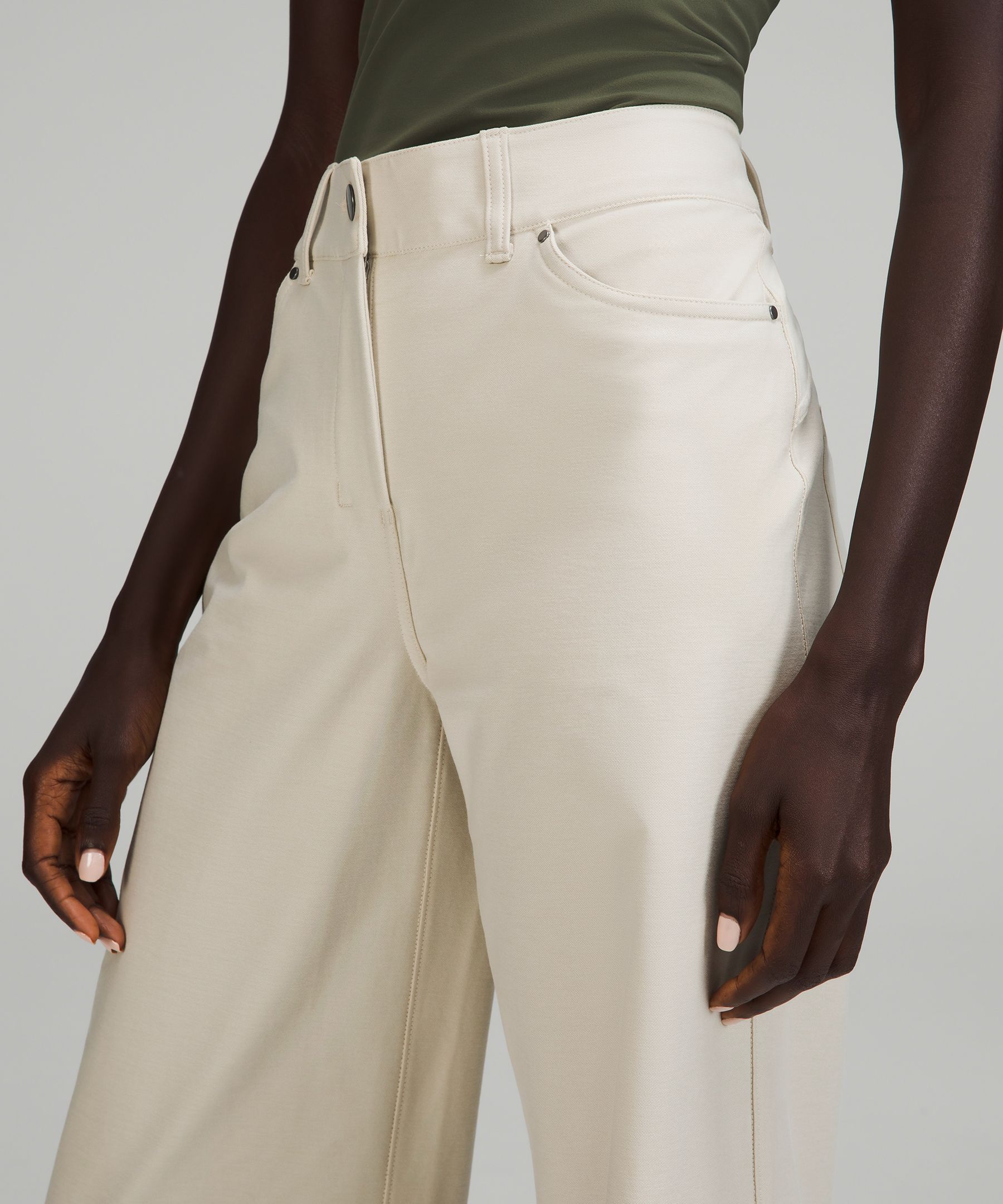 Lululemon City Sleek 5 Pocket High-Rise Wide-Leg Pant Full Length *Light  Utilitech - Grey Sage - lulu fanatics