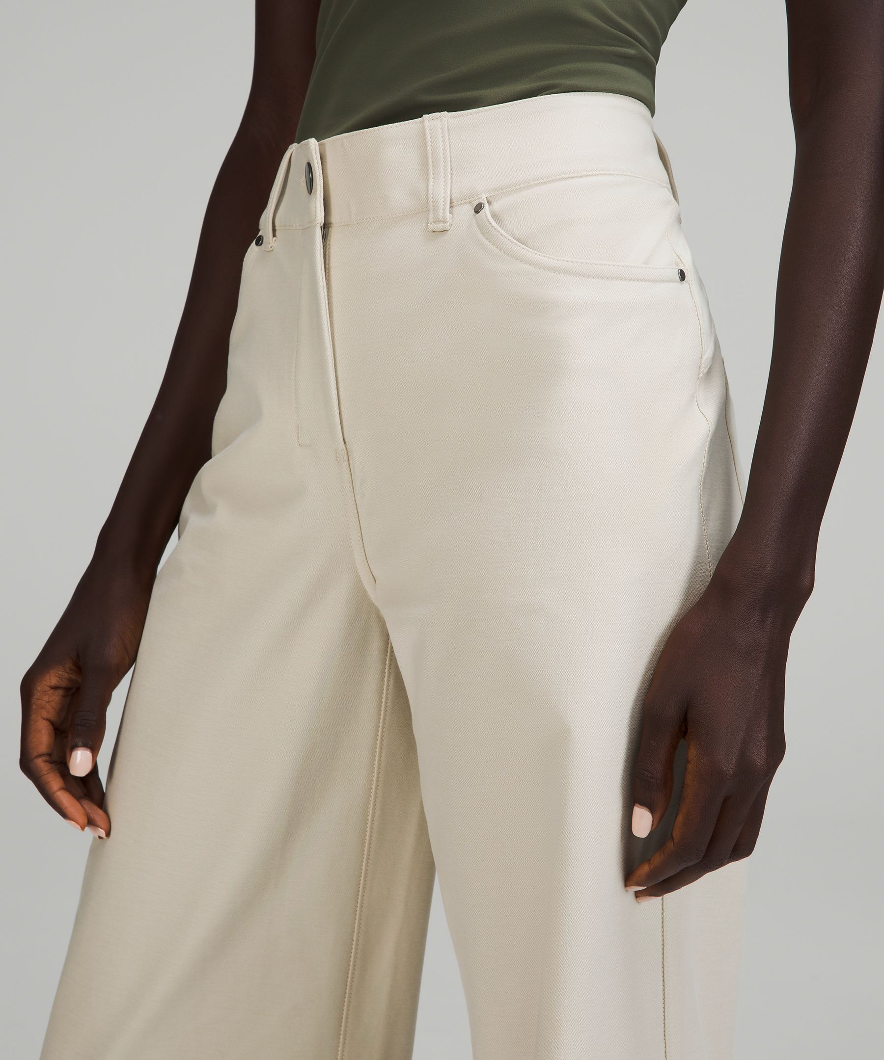 the new city sleek 5 pocket wide leg high rise pants in roasted brown is so  versatile for fall! utilitech fabric is fantastic and lightweight but has  more of a typical pant