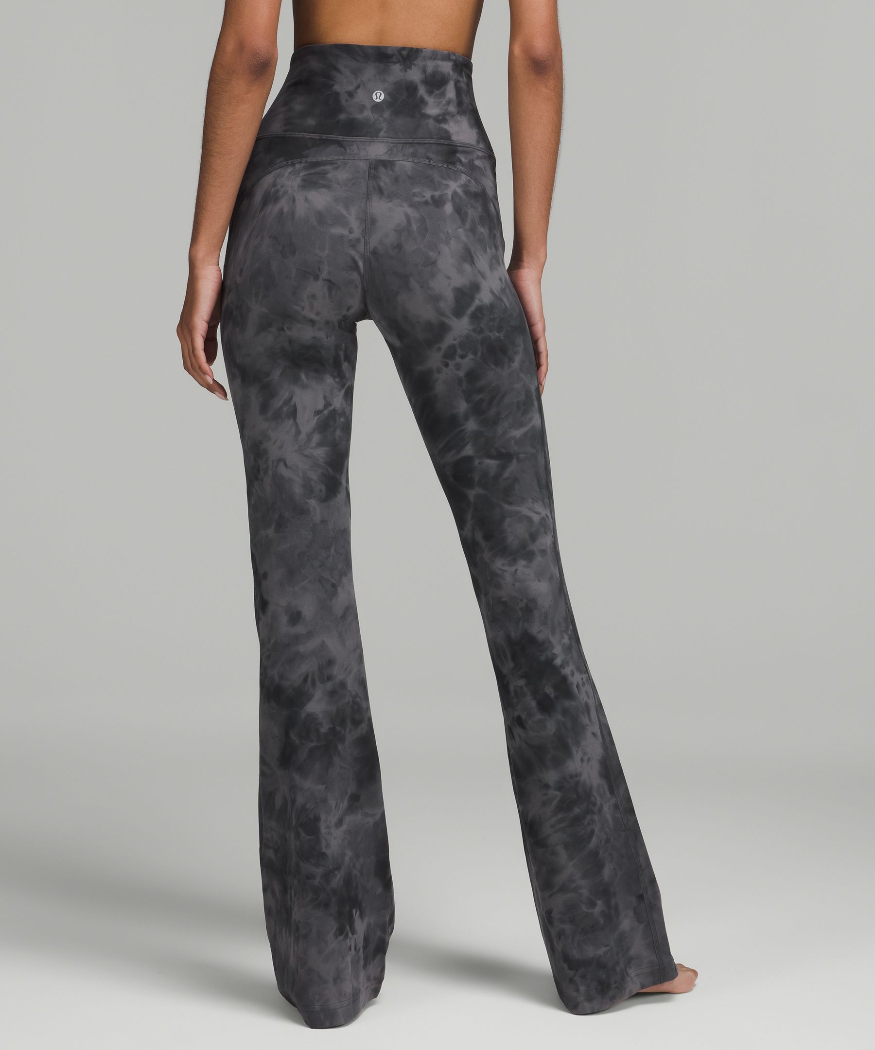 Lululemon Groove Super-high-rise Flared Pants Nulu In Diamond Dye Pitch ...