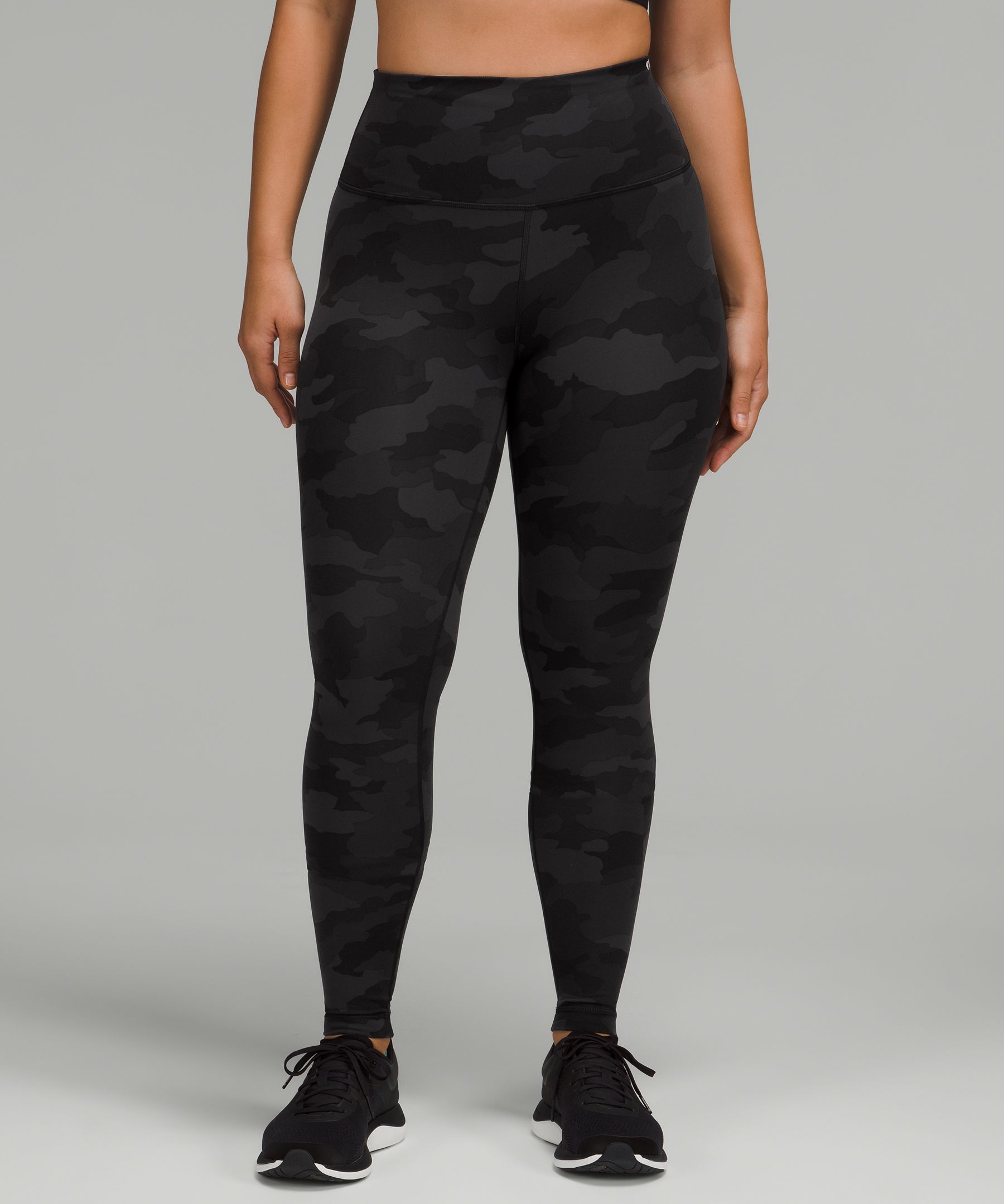 Lululemon Wunder Train Contour Fit High-rise Tights 28" In Heritage 365 Camo Deep Coal