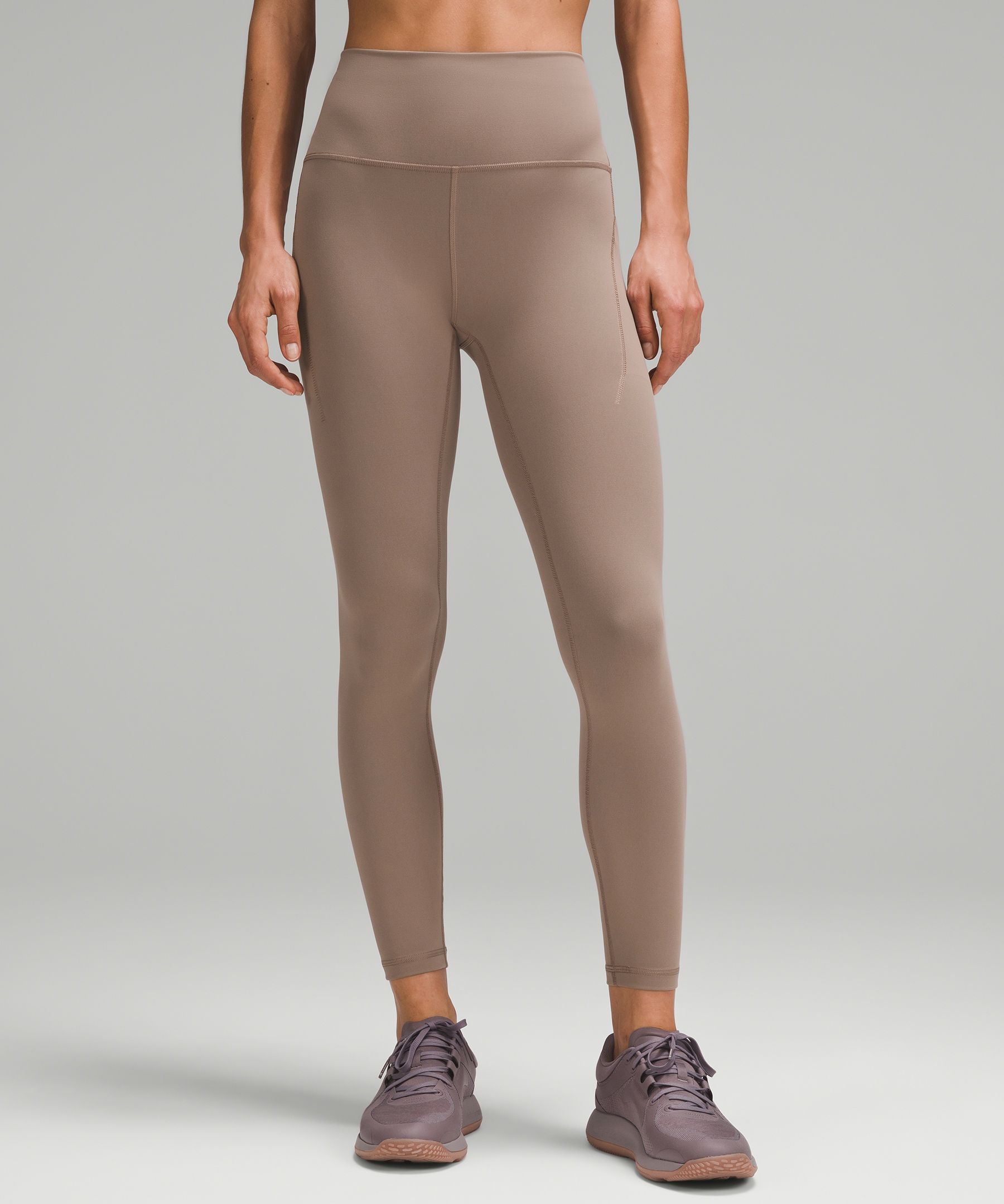 Lululemon Wunder Train High-rise Leggings With Pockets 25" In Neutral