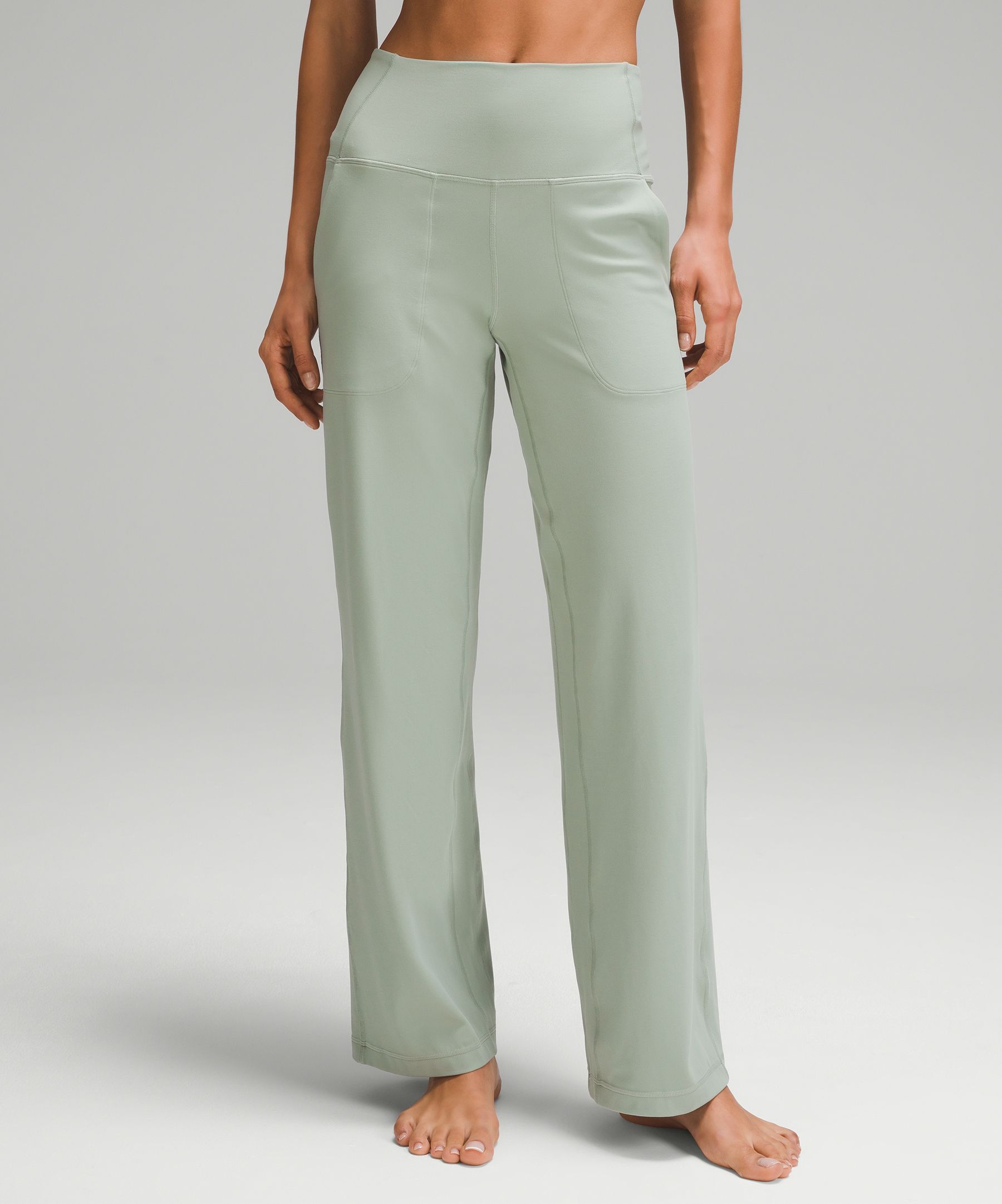 Women's High-rise Wide Leg Linen Pull-on Pants - A New Day™ Green M : Target