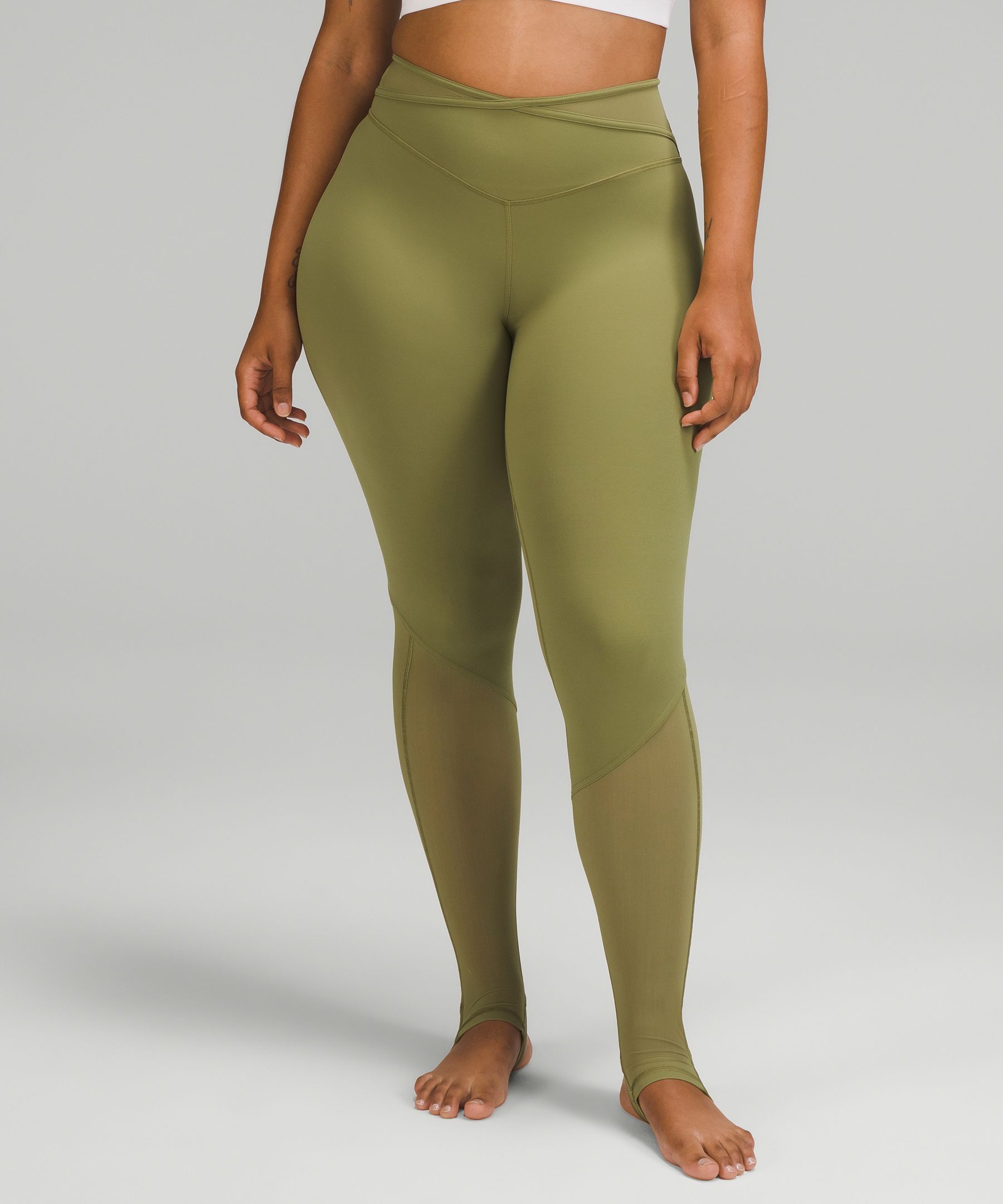 Stylish Lululemon Leggings with Mesh Criss Cross