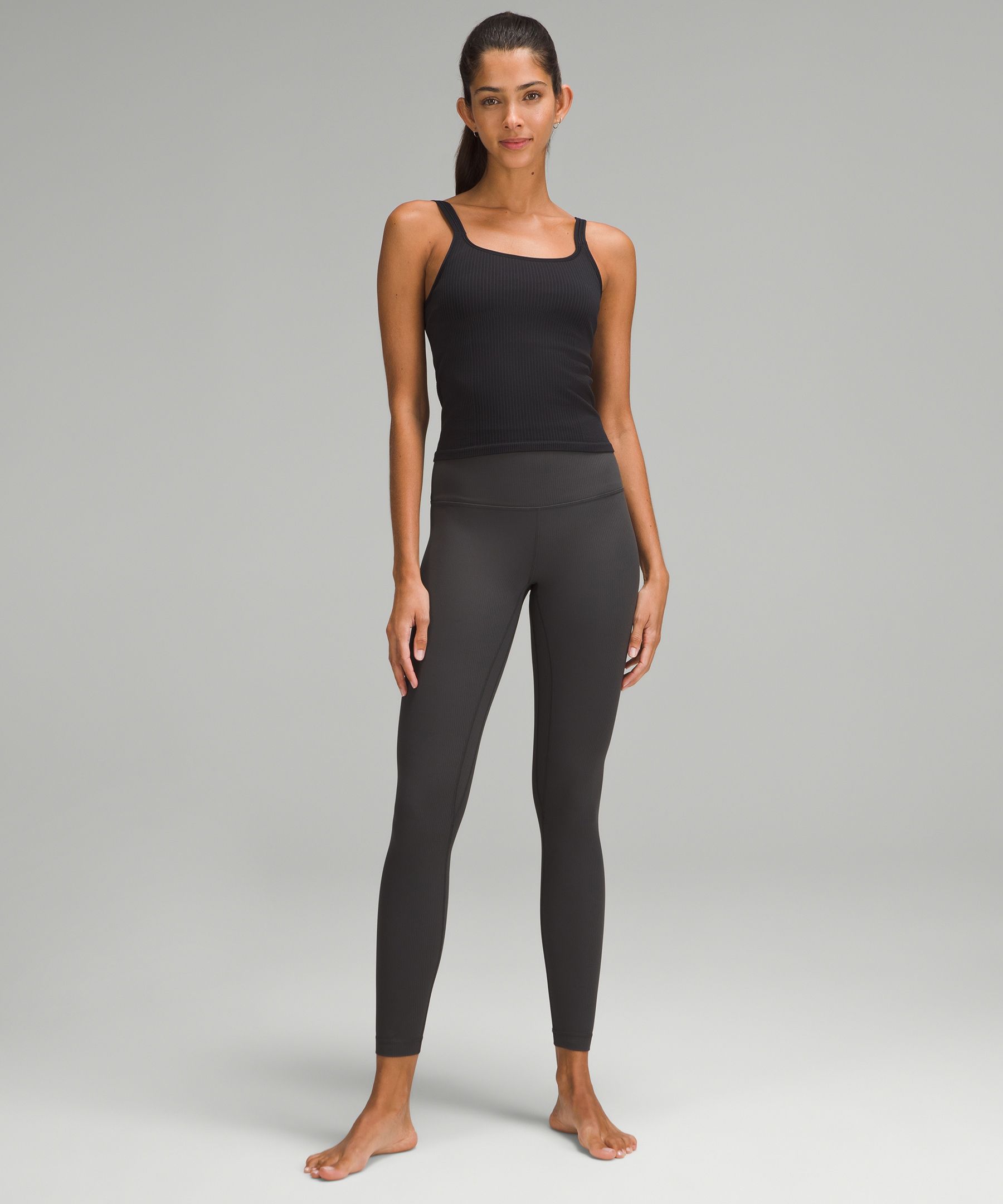 Lululemon Align Ribbed High-Rise Pant 28 Tight Black, Grey-Size 4