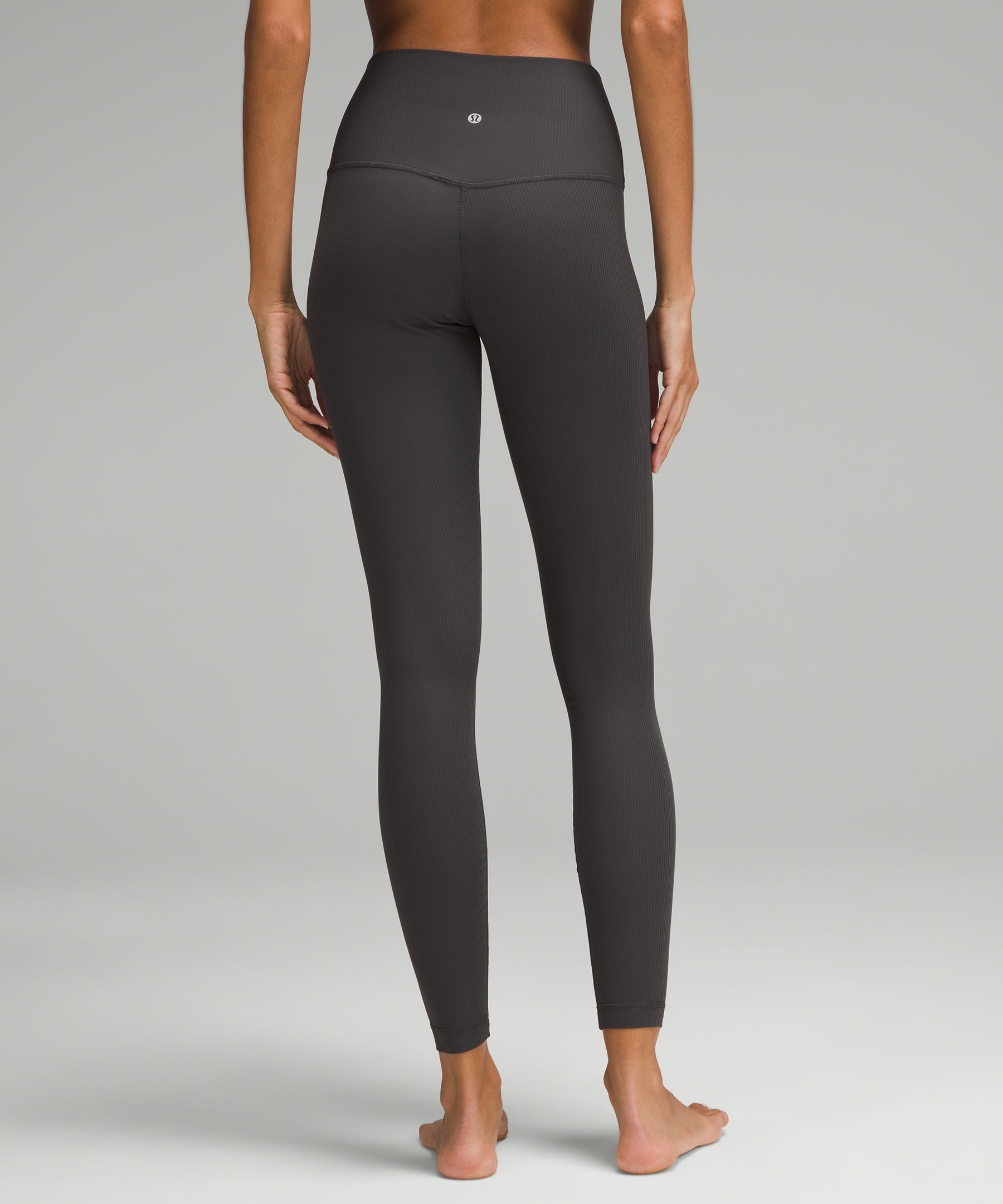 Lululemon Leggings womens 6 stretch ribbed inner thigh mid rise snap ankle