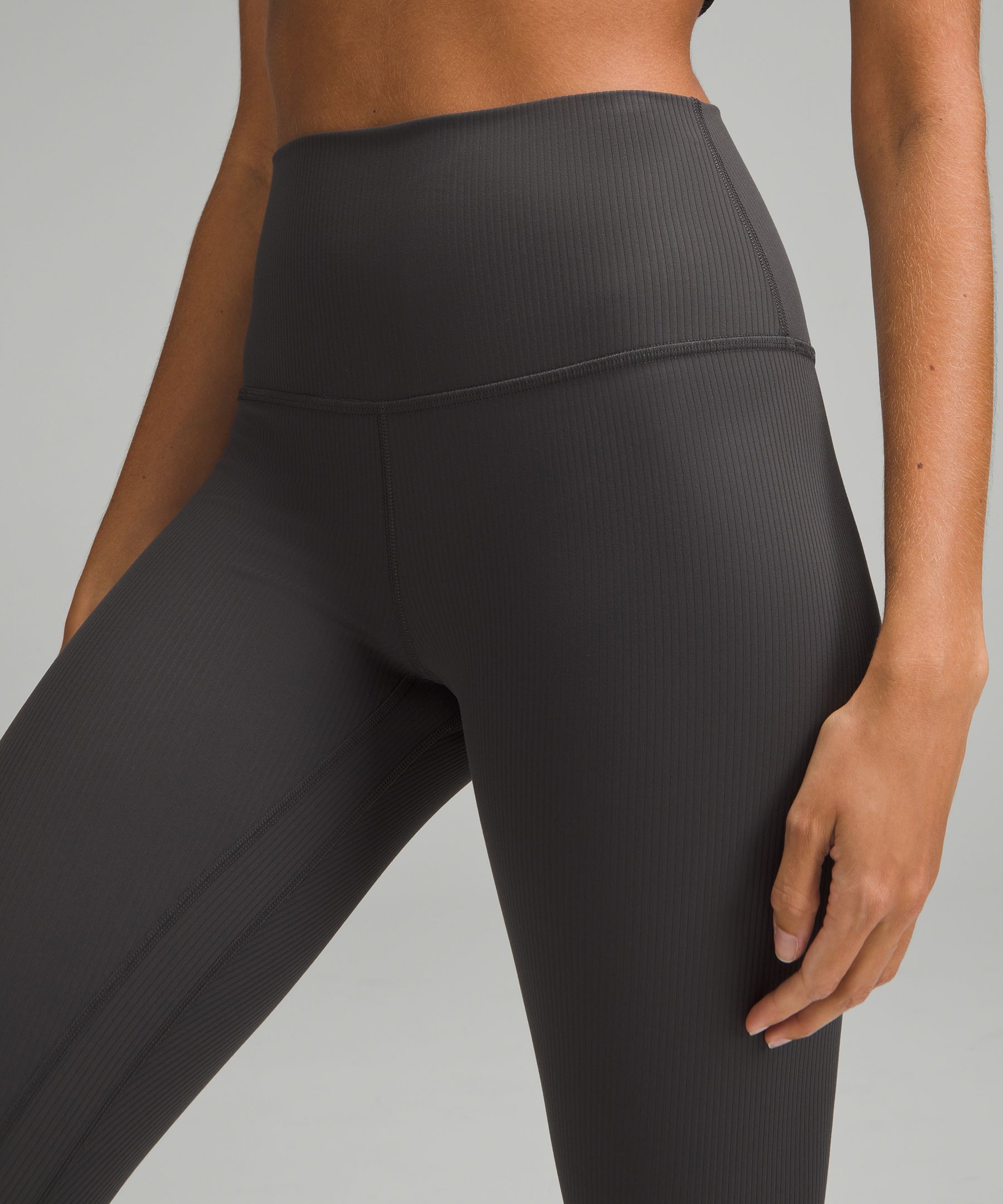 Lululemon Leggings womens 6 stretch ribbed inner thigh mid rise