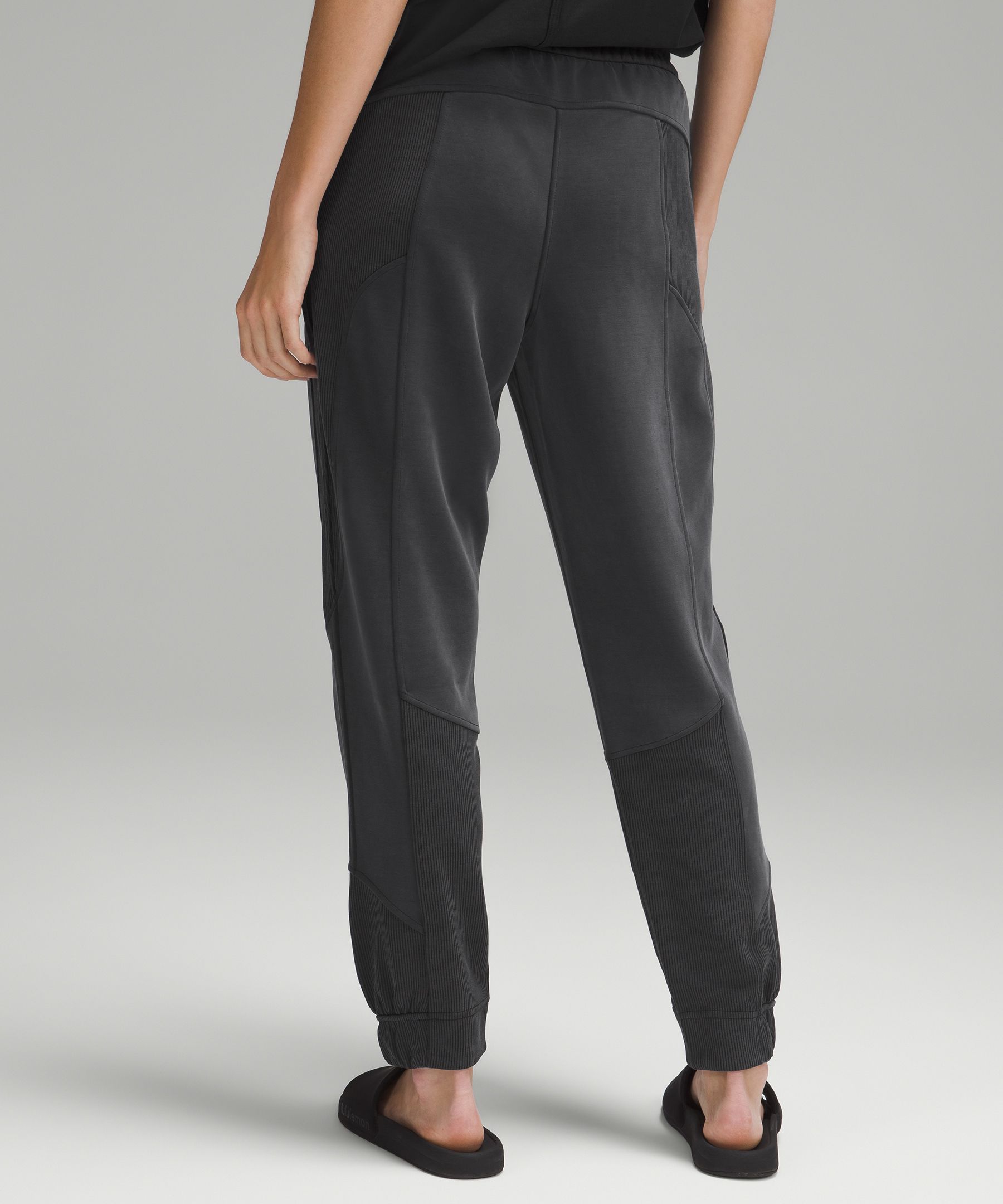 Lululemon Brushed Softstreme Ribbed High-Rise Jogger - White Opal