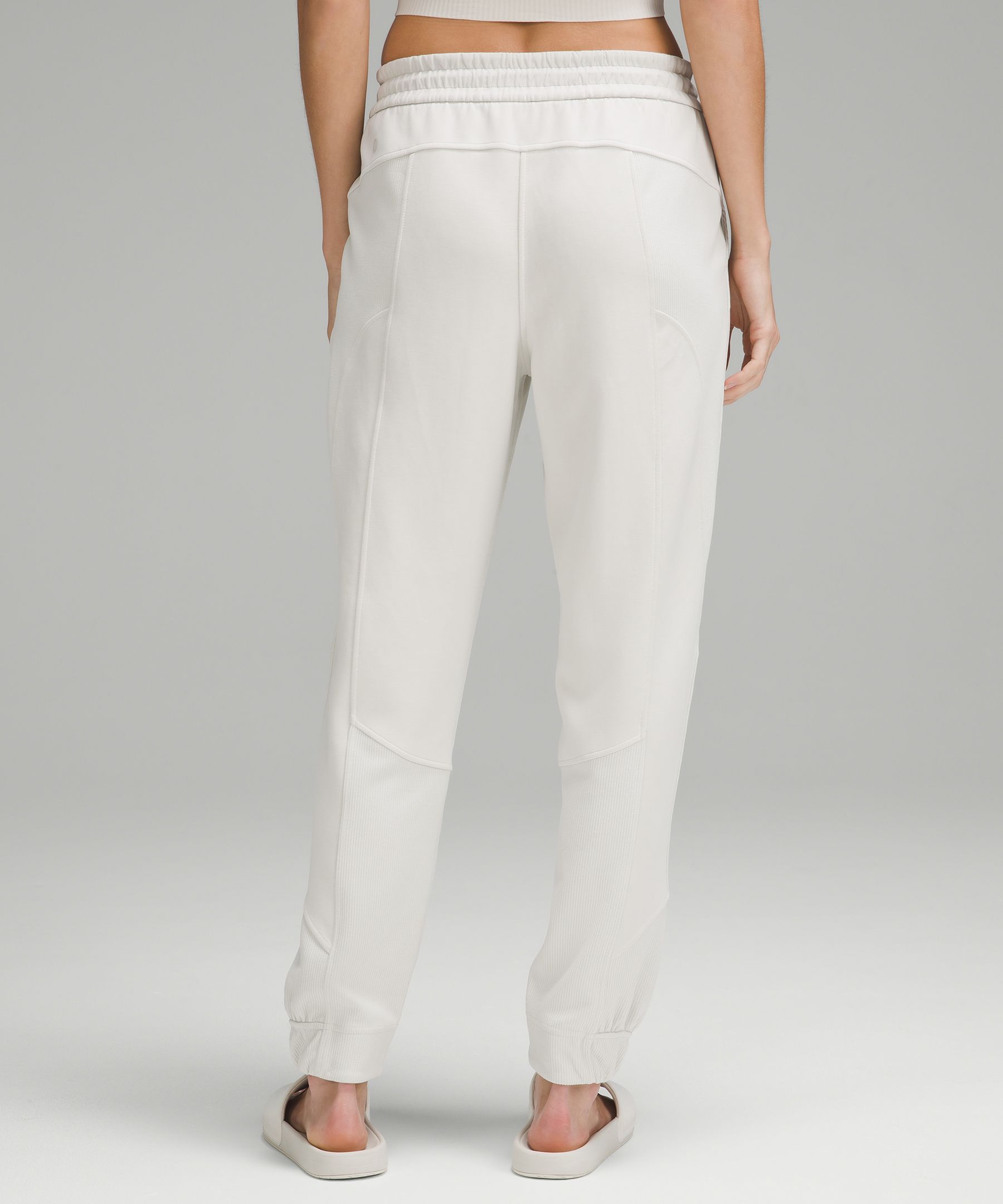 Lululemon Brushed Softstreme Ribbed High-Rise Jogger - White Opal