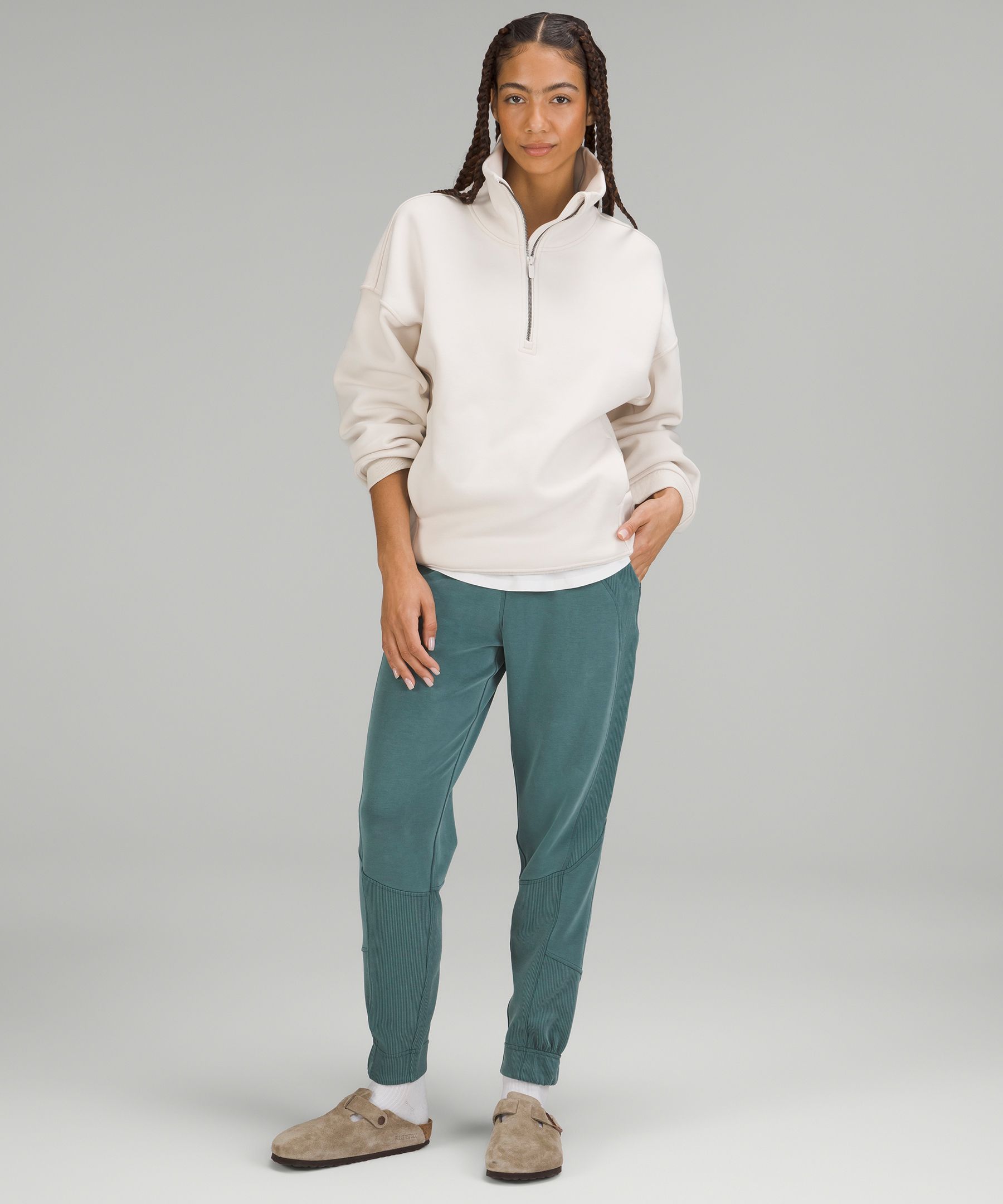 Lululemon Brushed Softstreme Ribbed High-Rise Jogger - Powder Blue