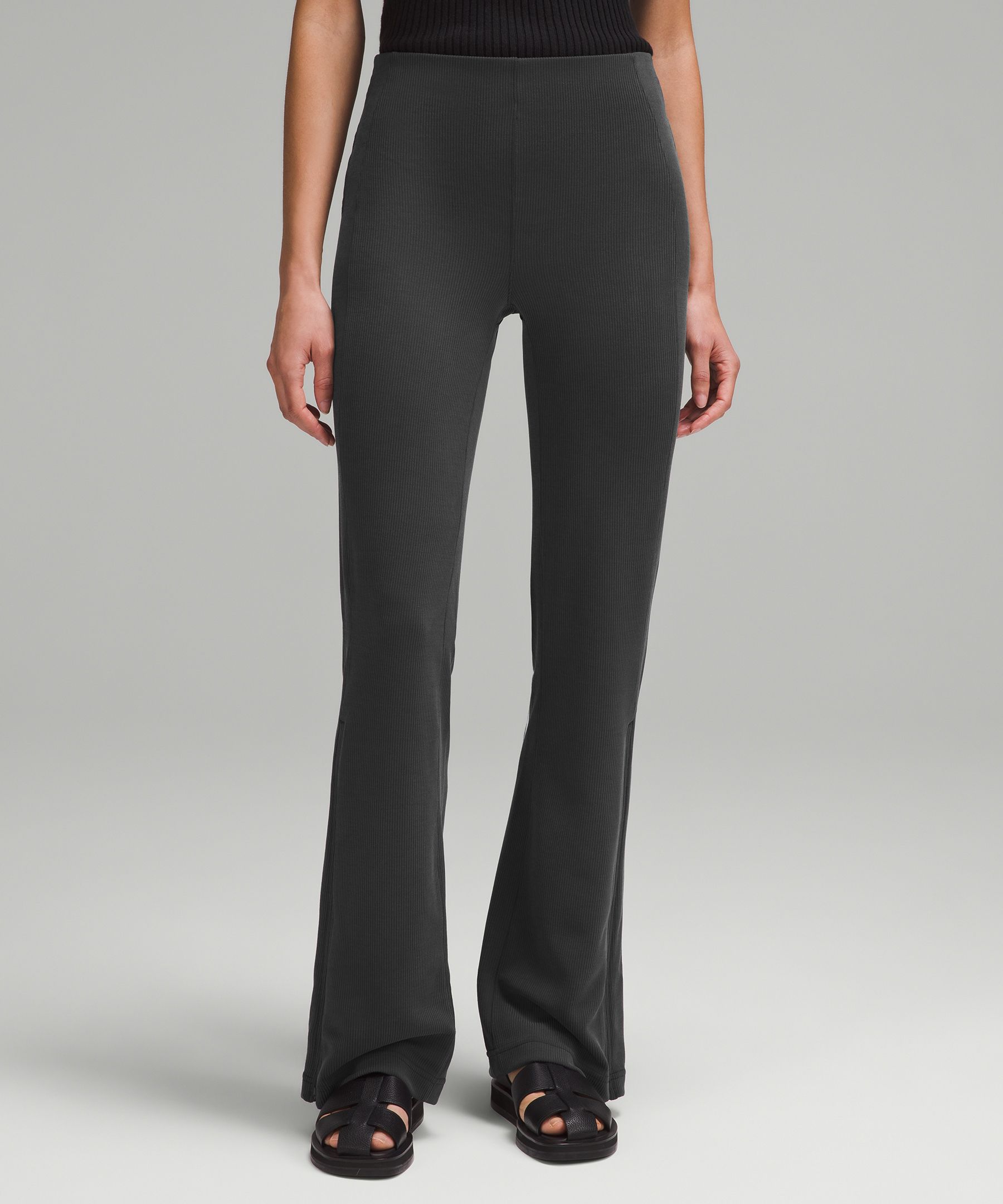 Lululemon High Rise Trouser Work Pants Dress Women's Sz 4 Black Zip Pockets