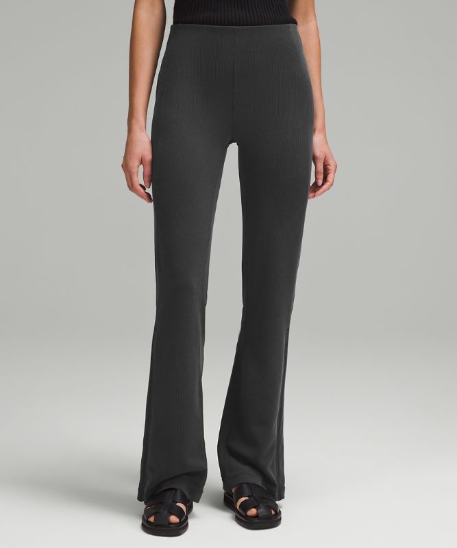 Pantalon évasé zippé et côtelé en Softstreme brossé 83 cm