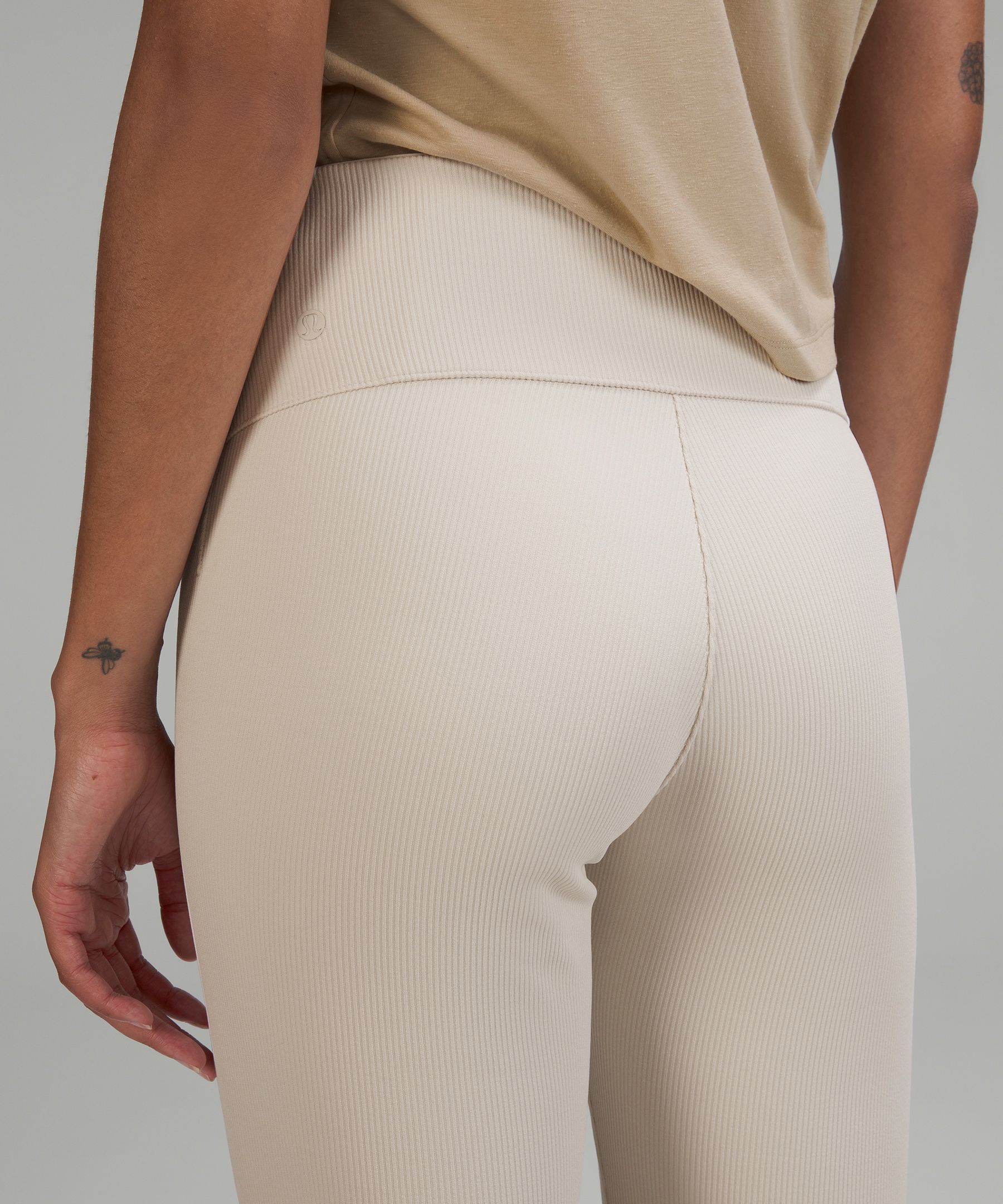 lululemon athletica Brushed Softstreme Ribbed Zip Flared Pants 32.5 in  White