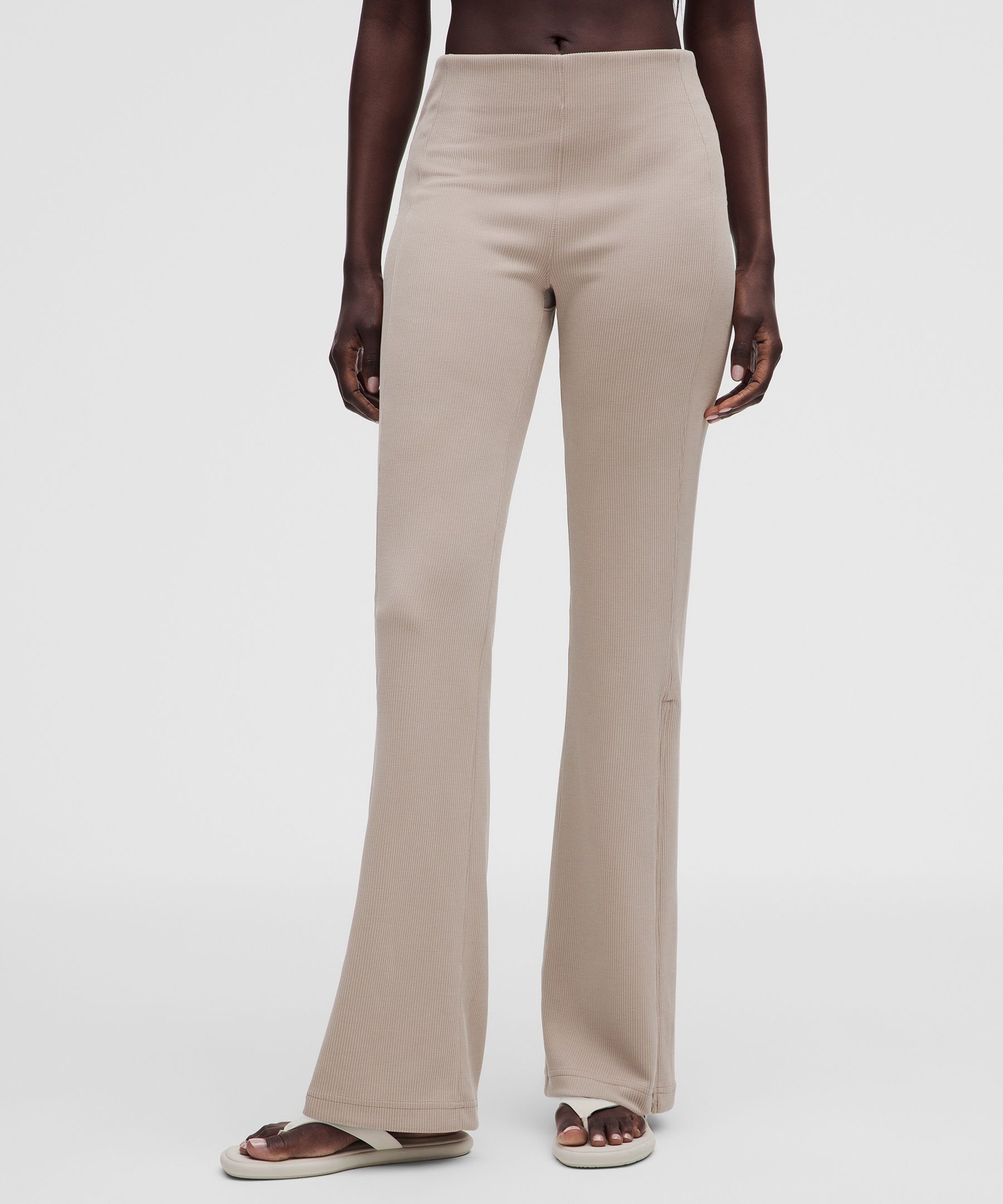 Brushed Softstreme Ribbed Zip-Flared Pant 32.5"