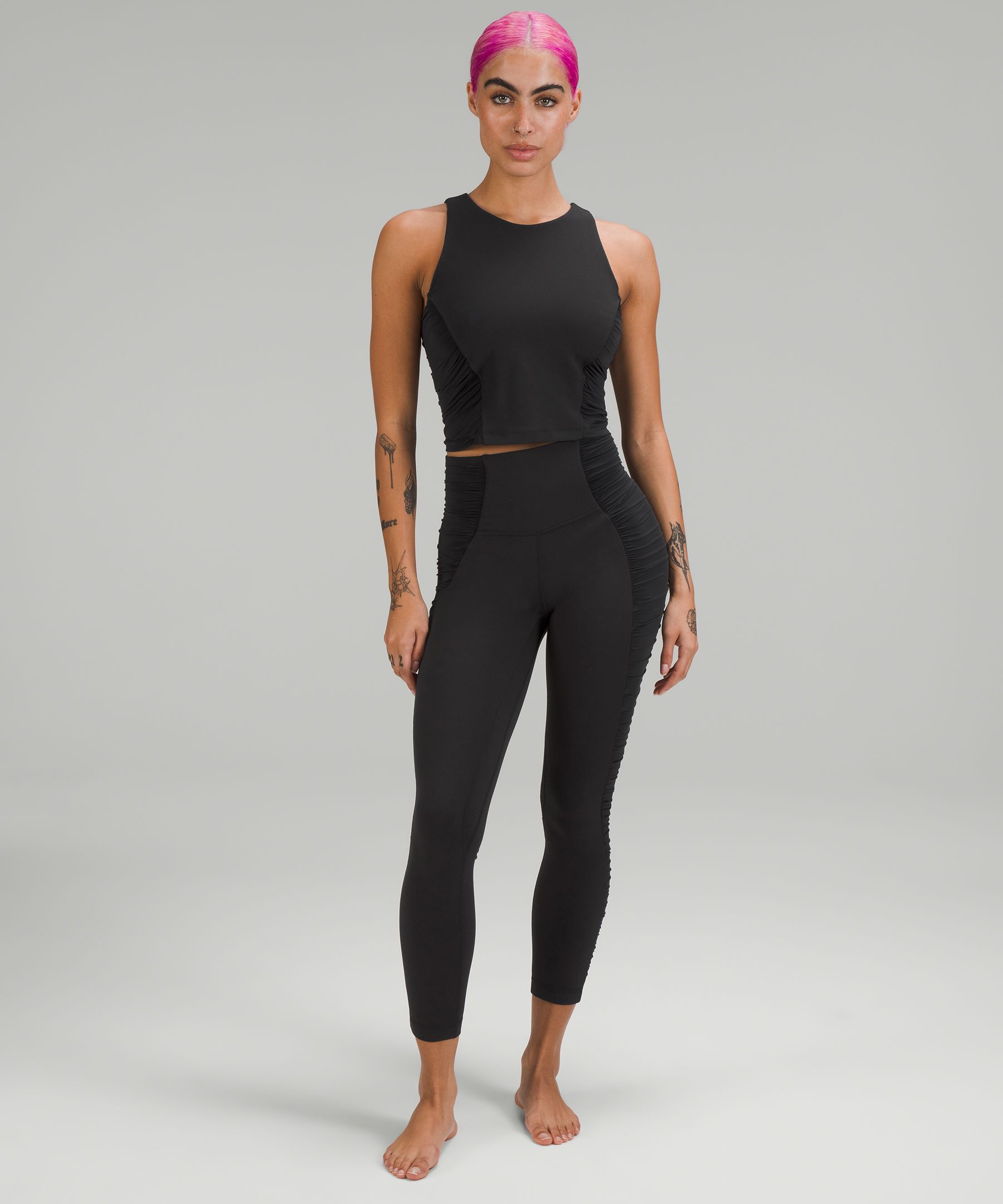 Lululemon Align High-Rise Ruched Waist Pant 25 - Black - lulu