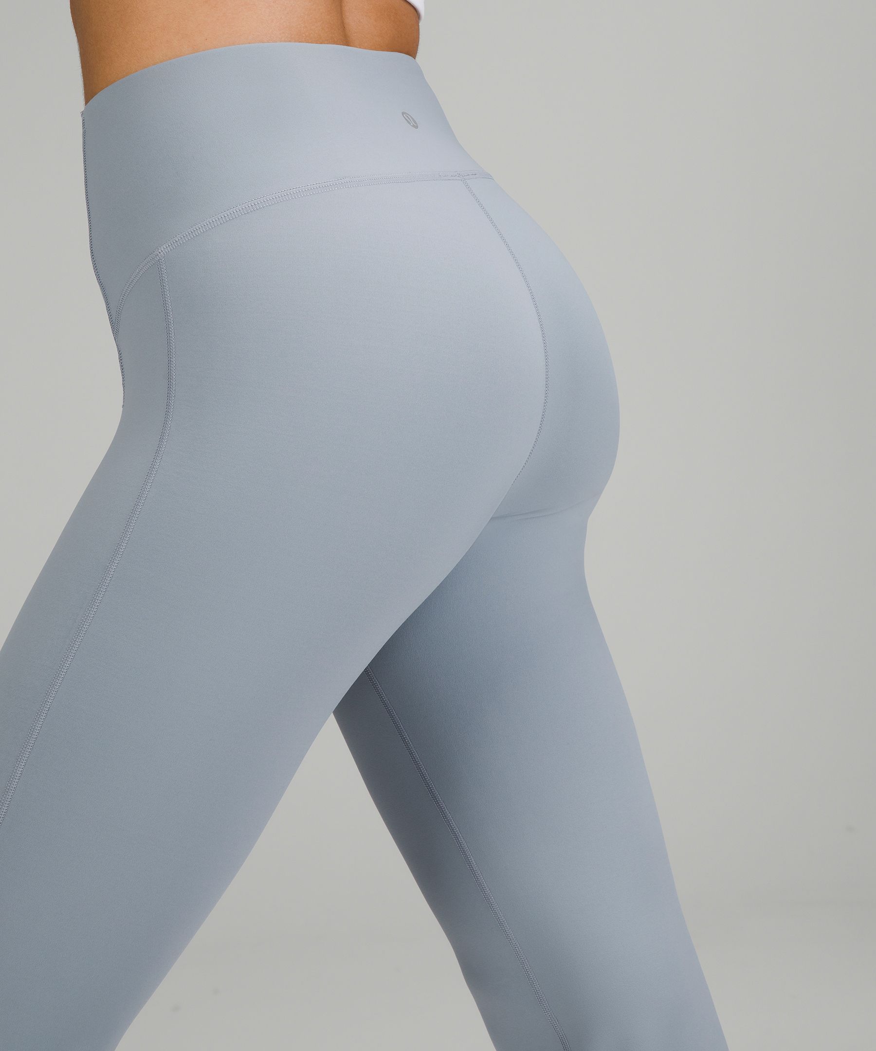 High-rise jersey split-hem leggings in blue - Off White