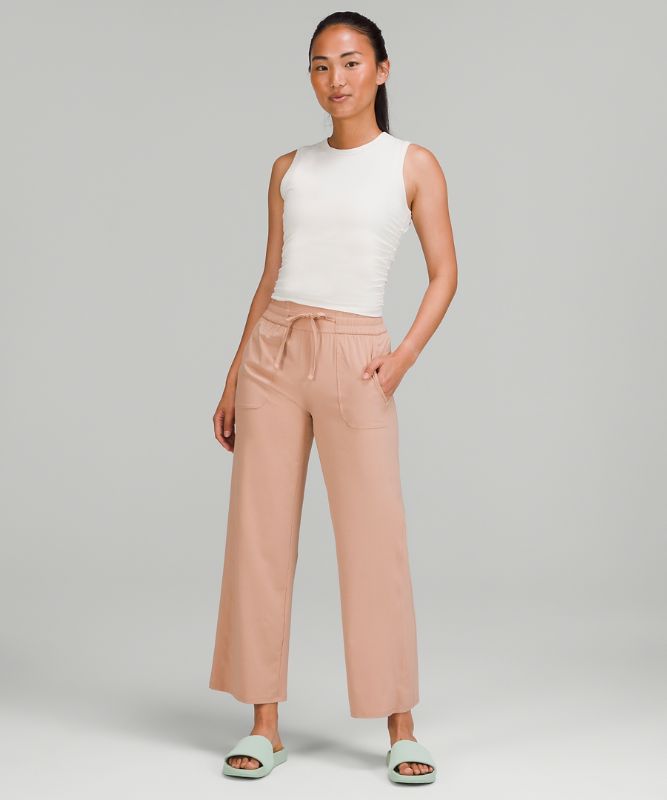 Pull-On Mid-Rise Wide-Leg Pant 28"