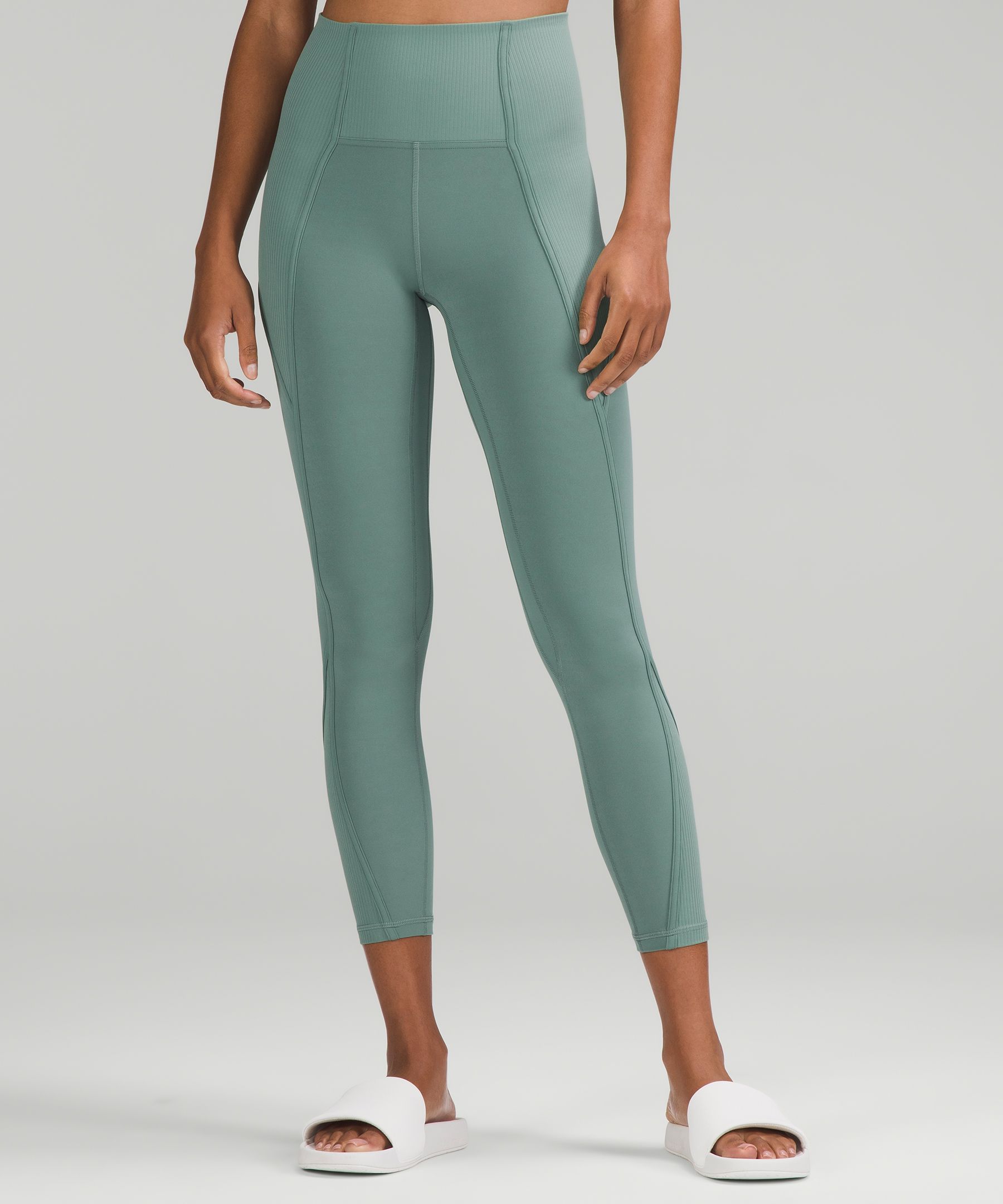 Lululemon Align™ Ribbed Panel High-rise Tights 25" In Tidewater Teal