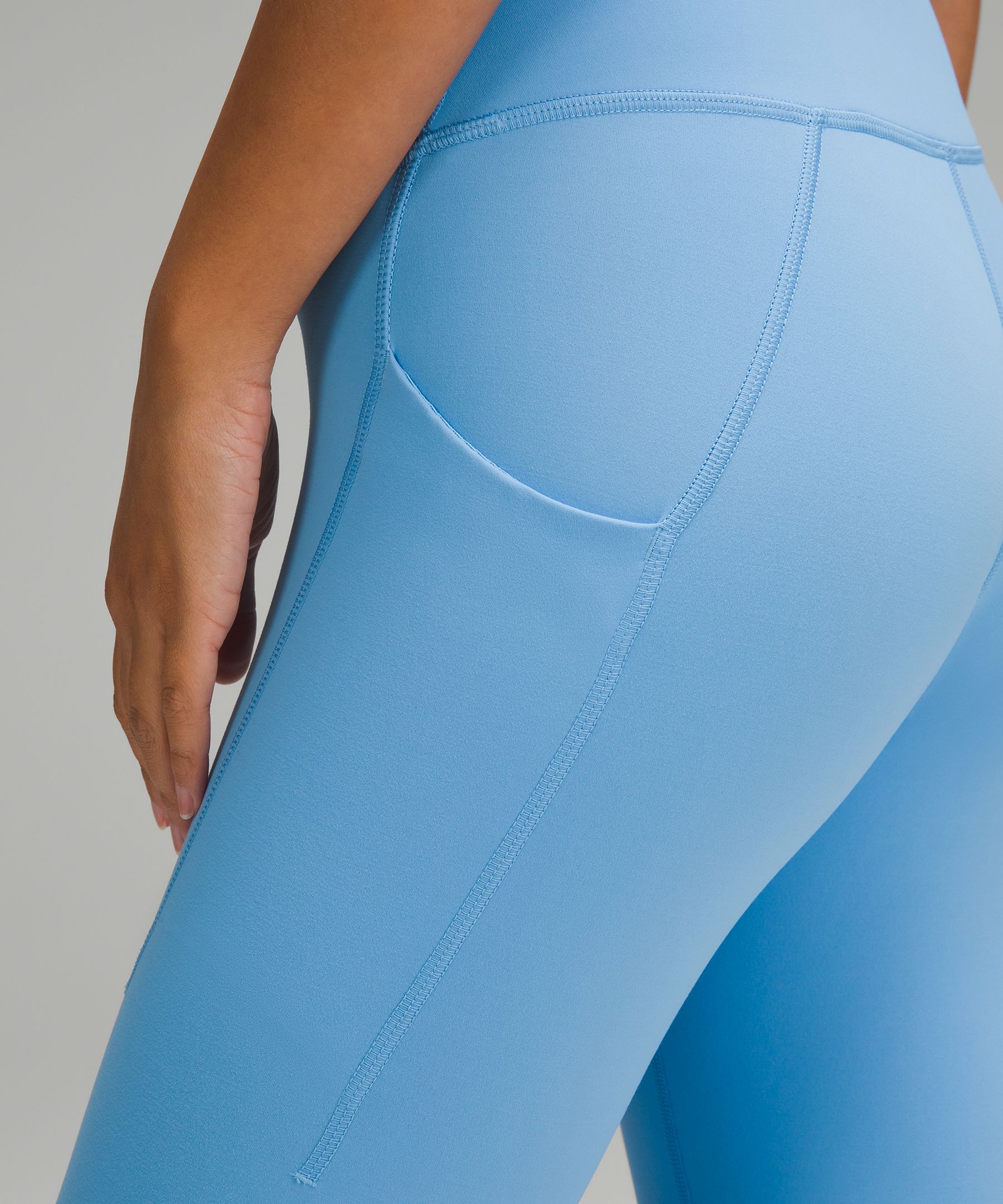 Prema Super Soft Powder Blue High Rise Seamless Yoga Leggings With an  Inside Pocket 