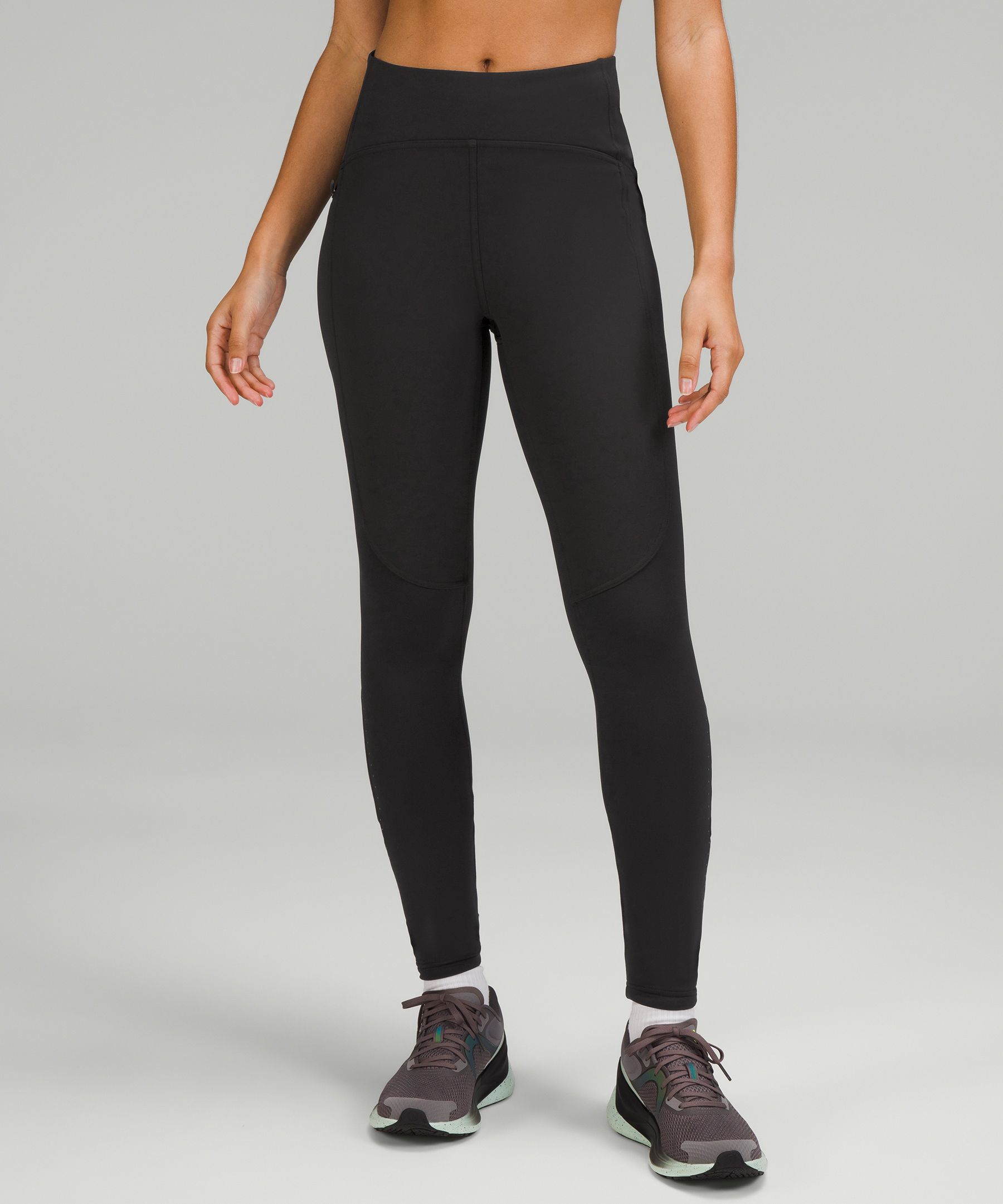 Windproof-panel brushed jersey legging