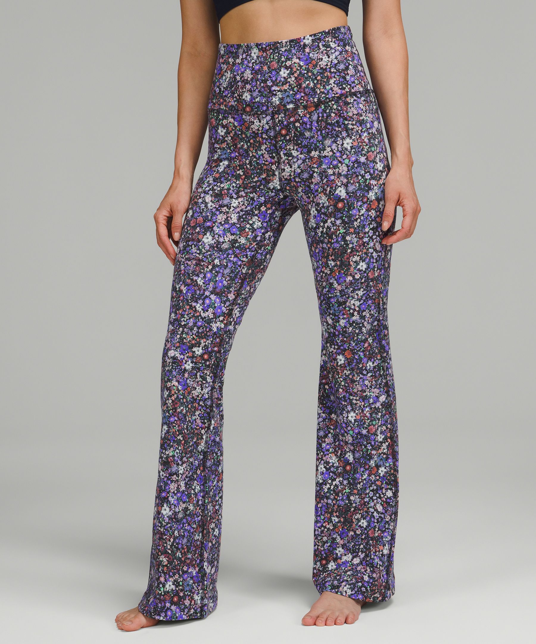 Lululemon Groove Super-high-rise Flared Pants Nulu In Flower Burst