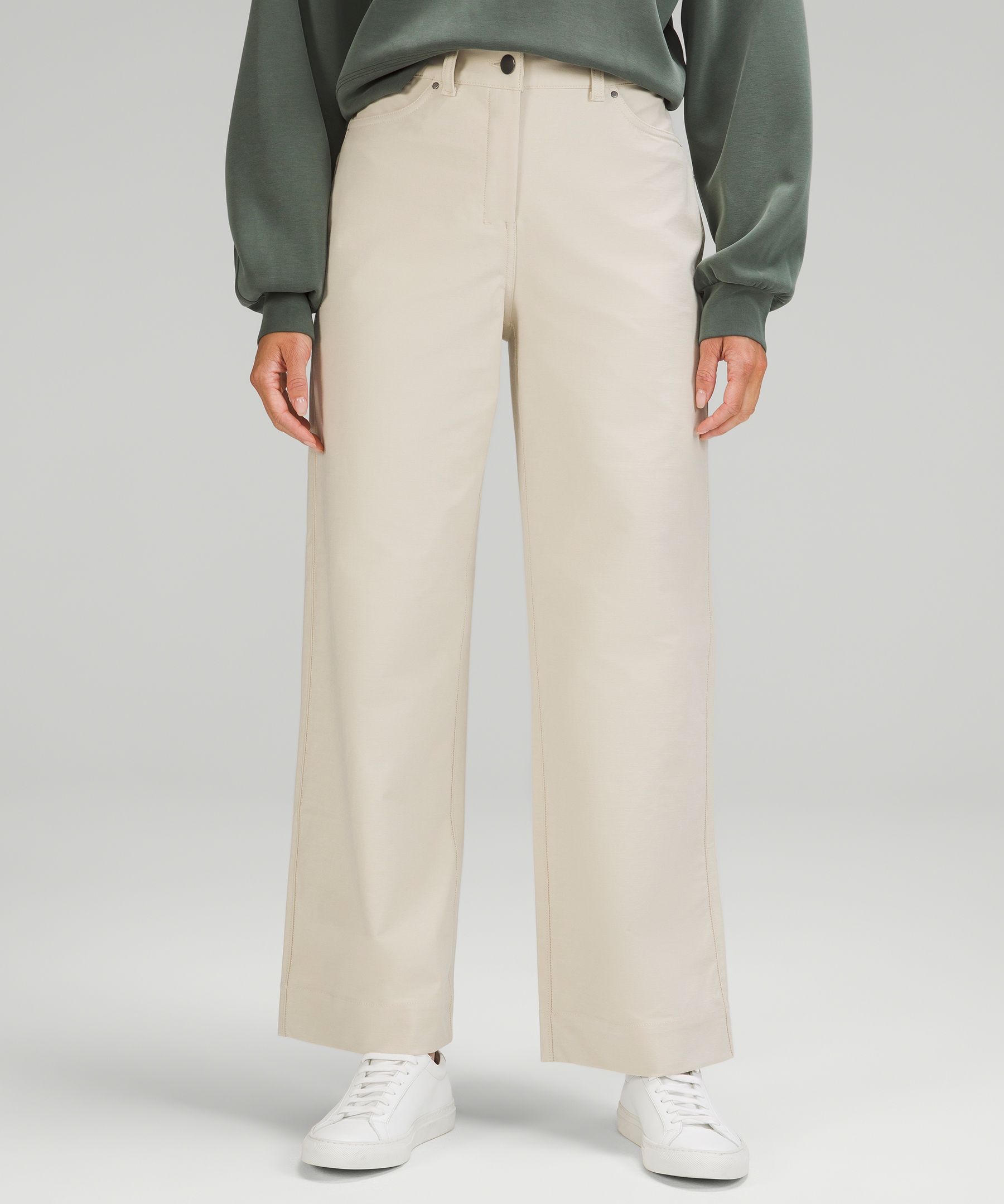 City Sleek 5 Pocket High-Rise Wide-Leg Pant *Full Length Light Utilitech, Women's Trousers, lululemon City Sleek高腰休闲裤£84.00 超值好货