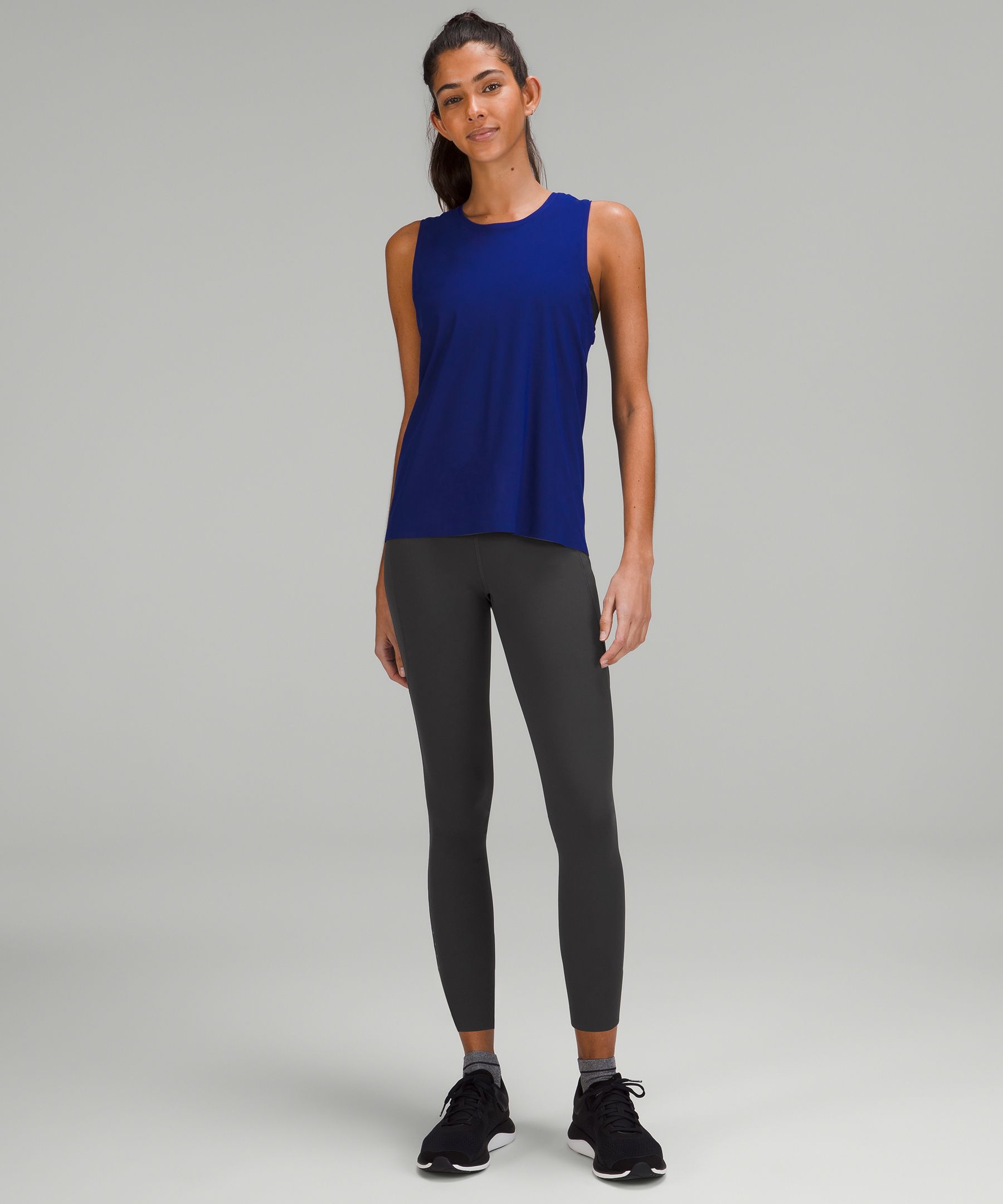 Lululemon Fast and Free Tight 25 *Nulux - City Grit White Blue