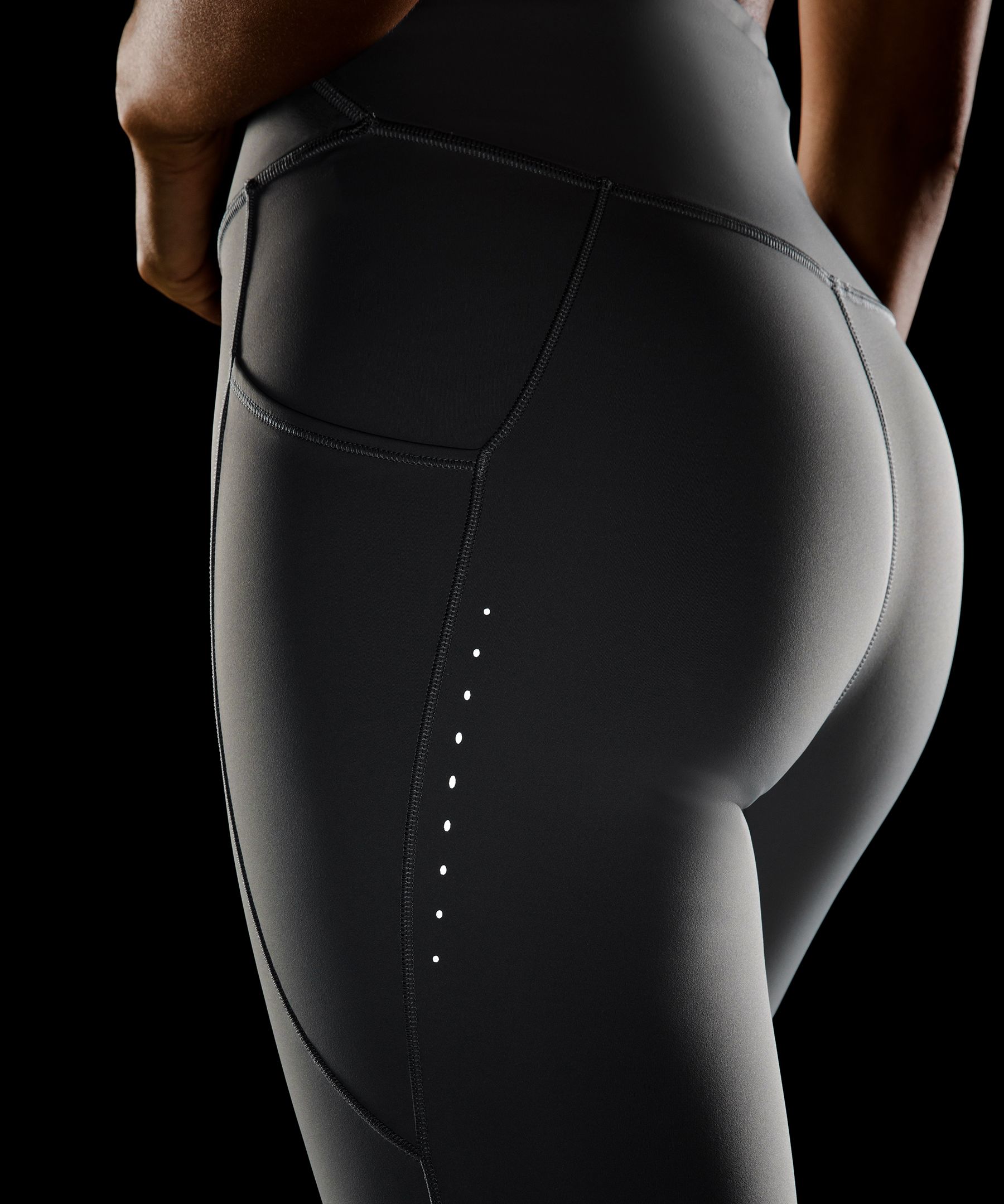 Nike Epic Lux Perforate Full Length Legging Black Pant Tight Fit